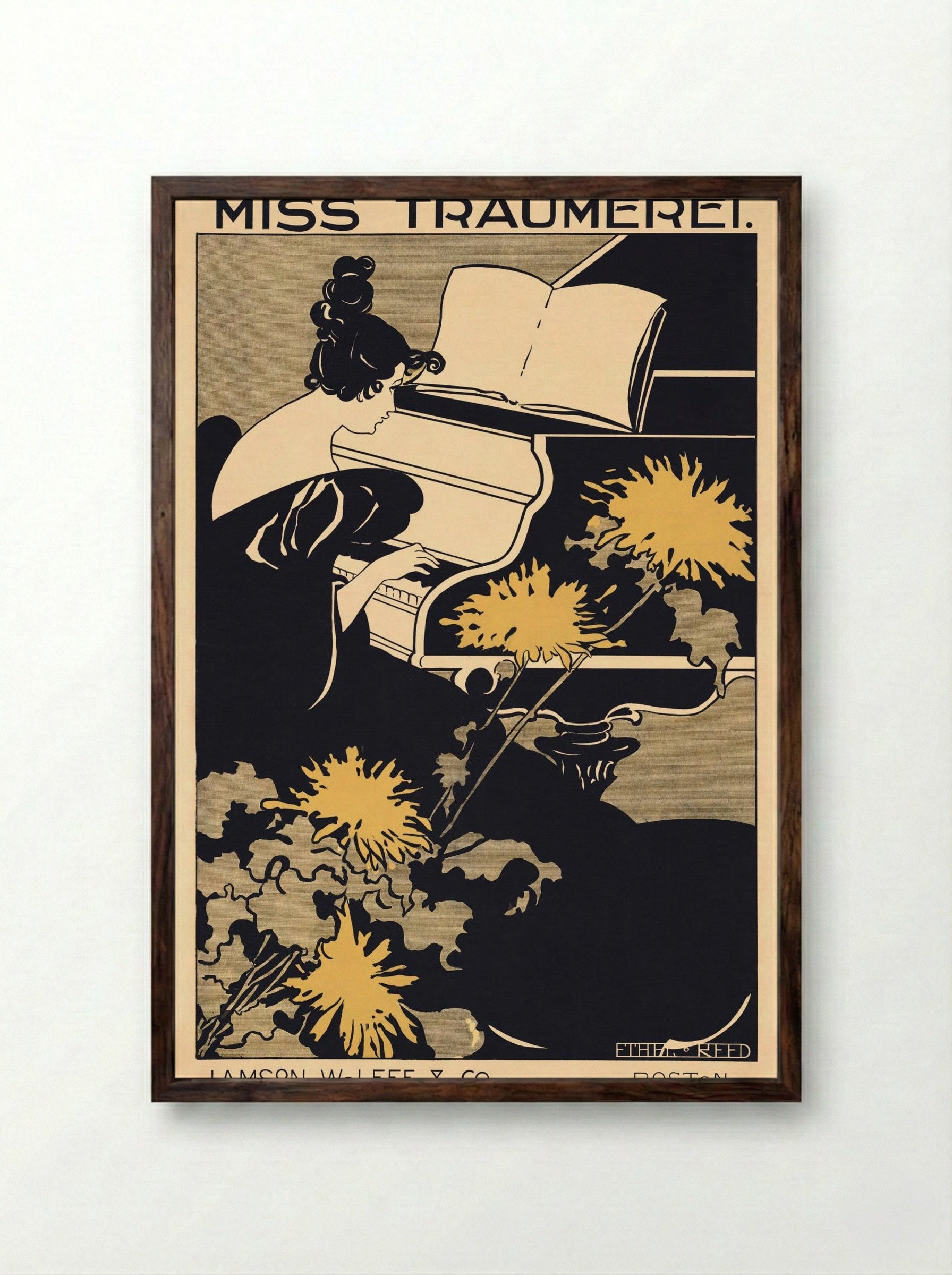 Miss Traumerei - Ethel Reed - Framed Print Dark Wood