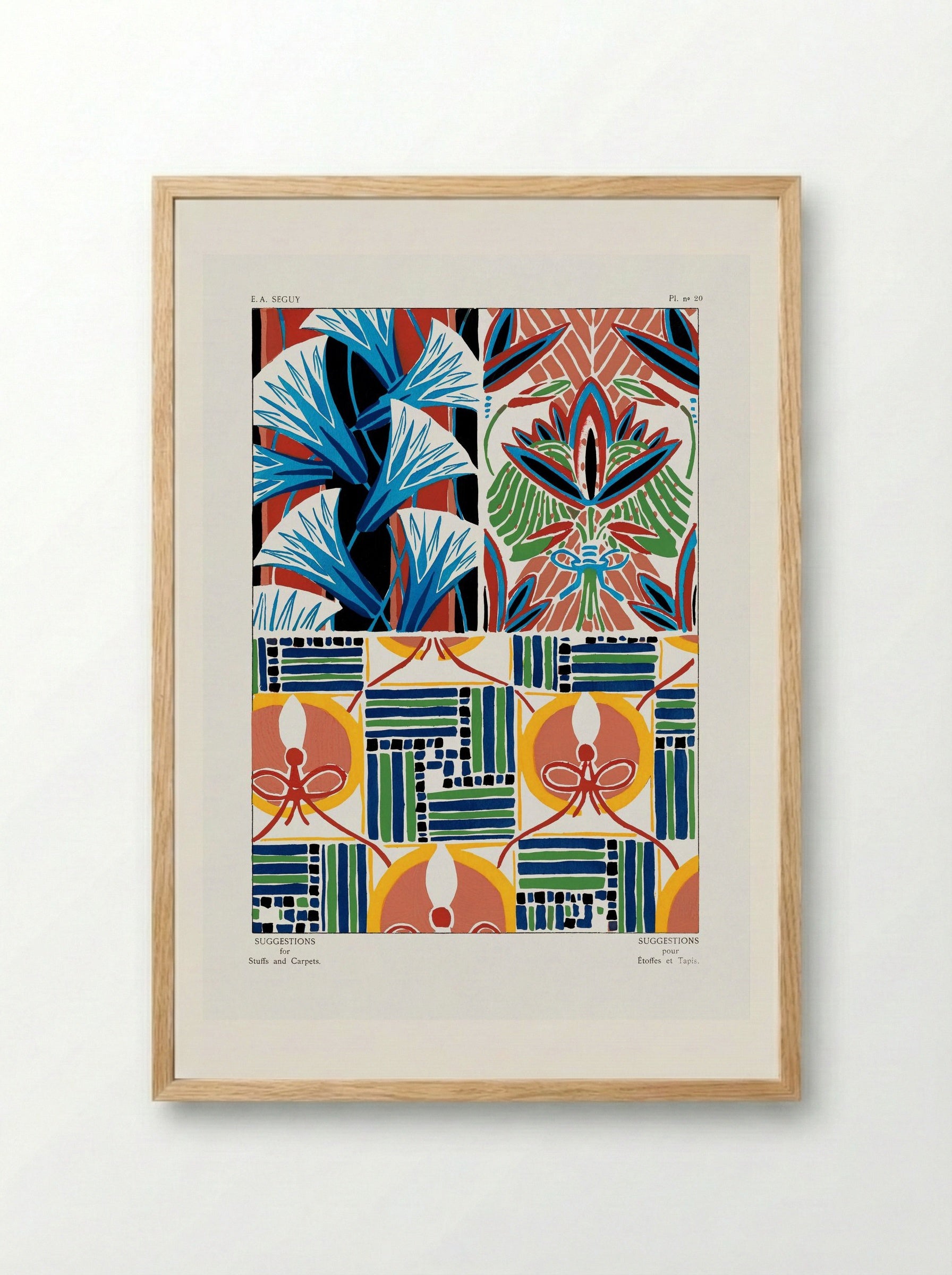 Floral Pattern No. 20 (Textile Design) - Émile-Allain Séguy - Framed Print Wood