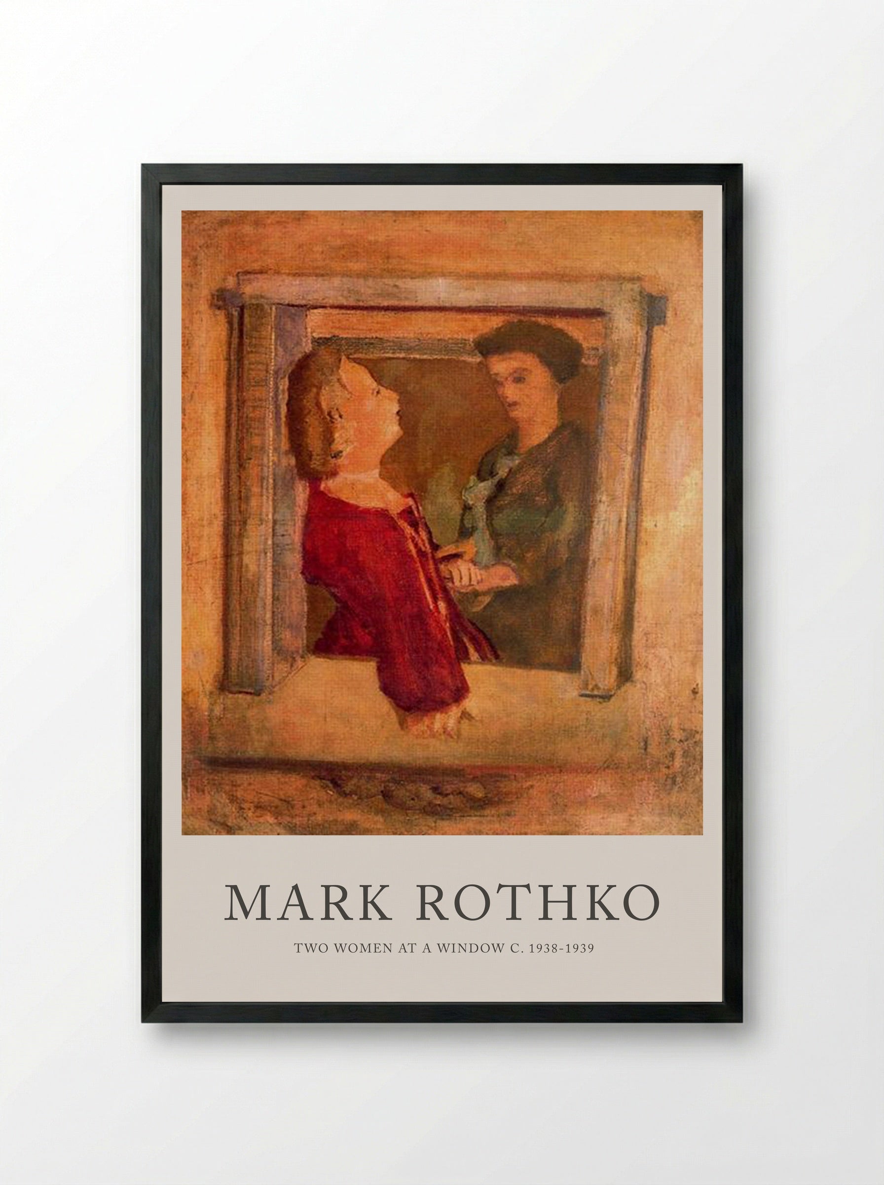 Two Women at a Window - Mark Rothko - Framed Print Black