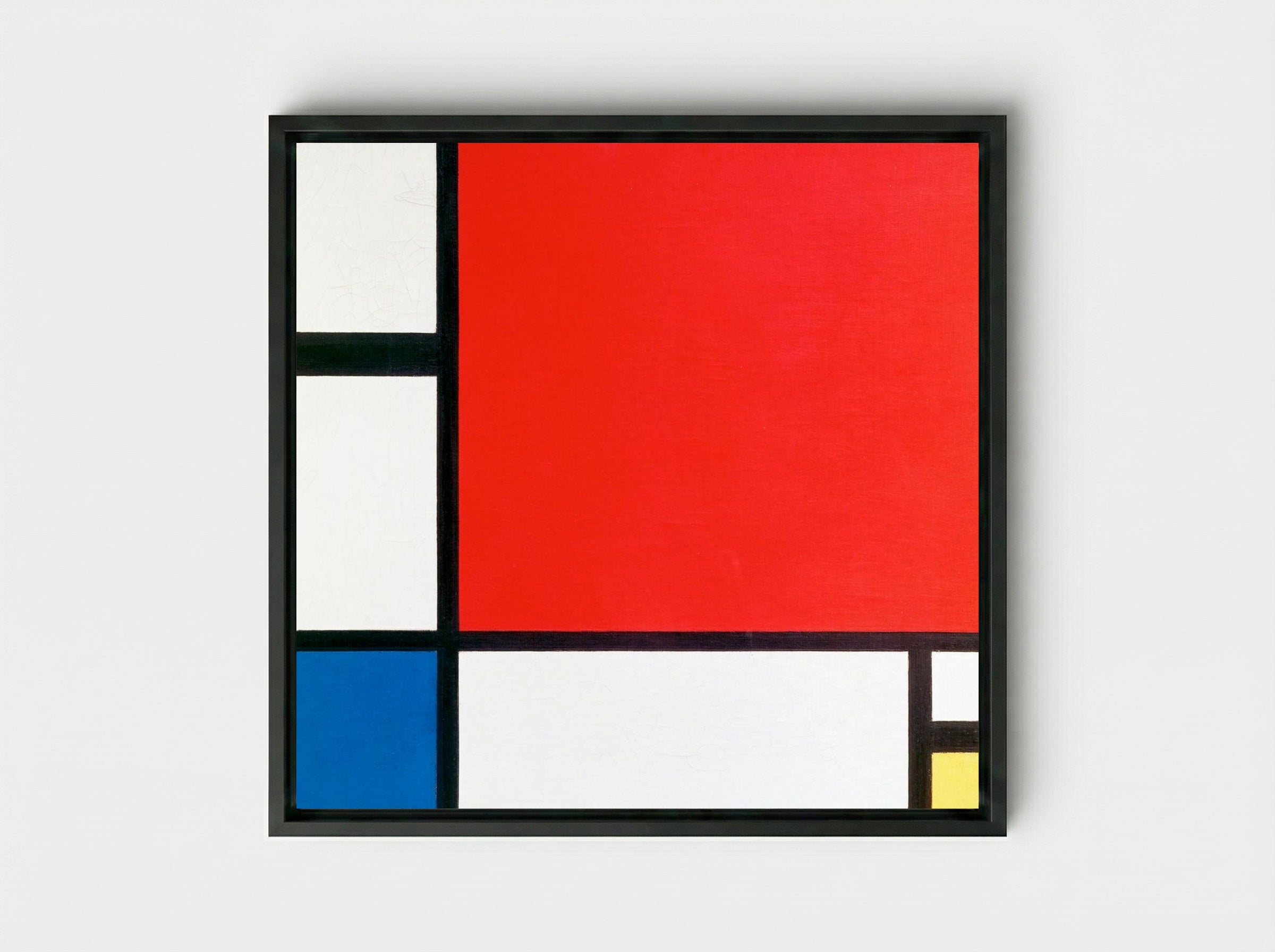 Composition with Red, Blue, and Yellow - Piet Mondrian - Framed Canvas Black