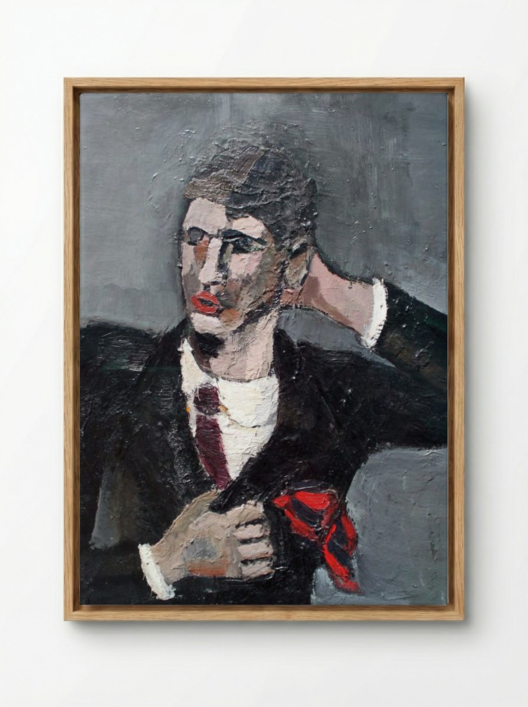 Self-Portrait - Helmut Kolle - Framed Canvas Wood
