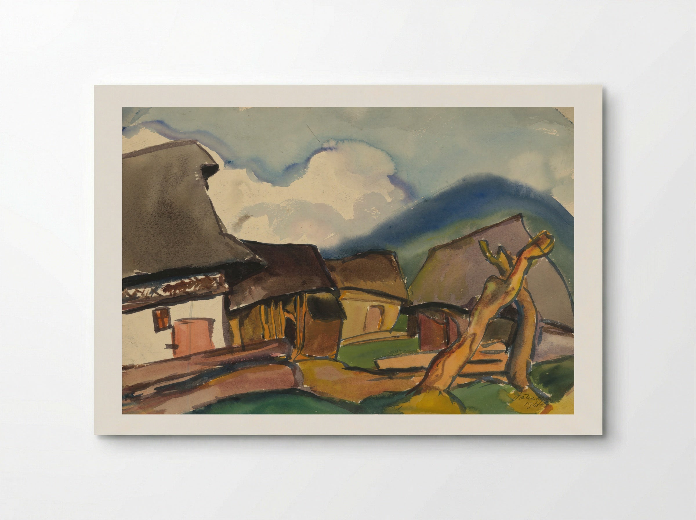 Village Scene - Zolo Palugyay - Poster