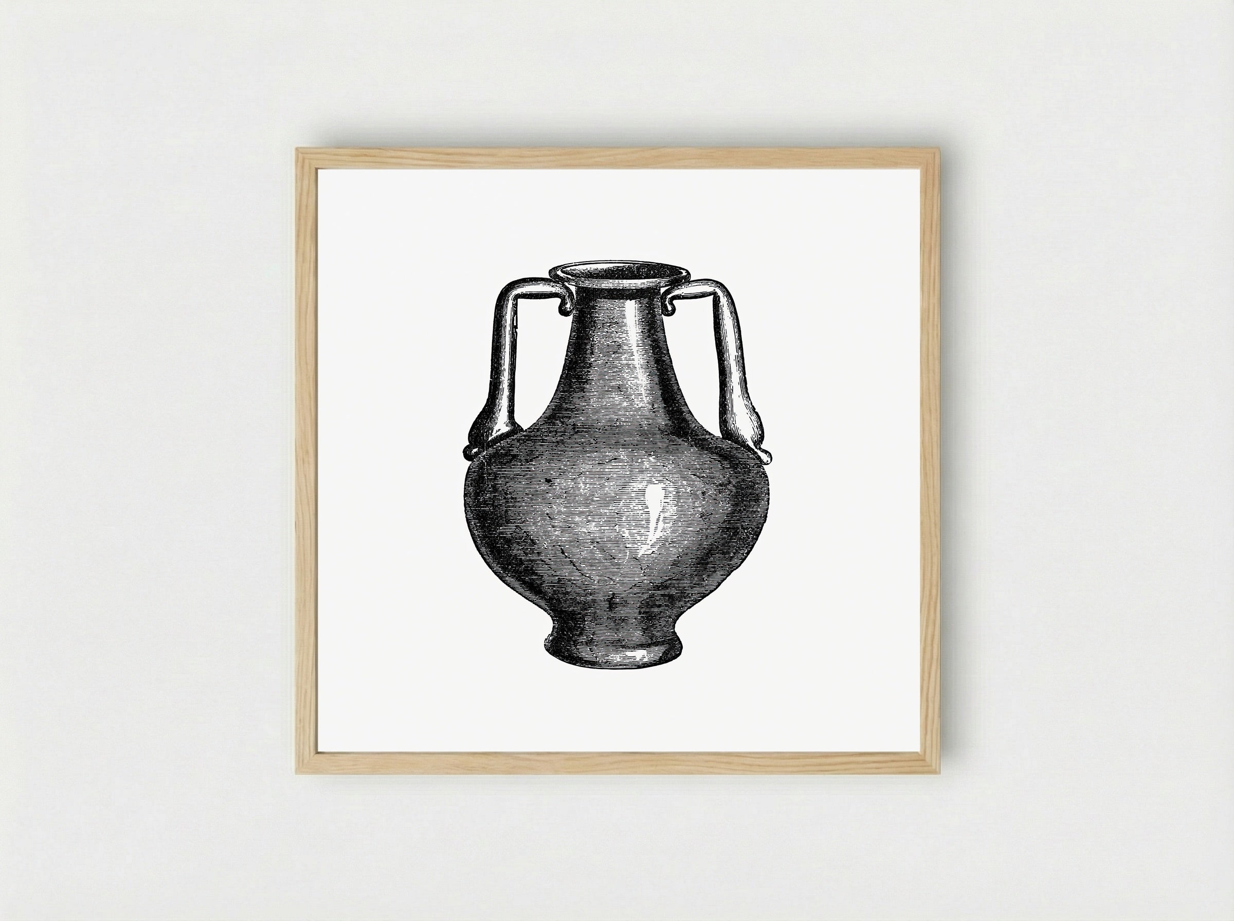 Classical Amphora - Fine Art Print - Framed Print Wood