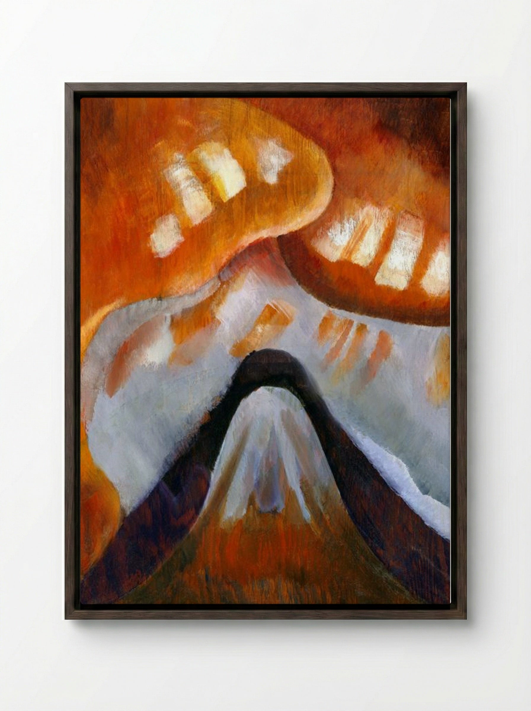 Mountain and Sky - Arthur Dove - Framed Canvas Dark Wood