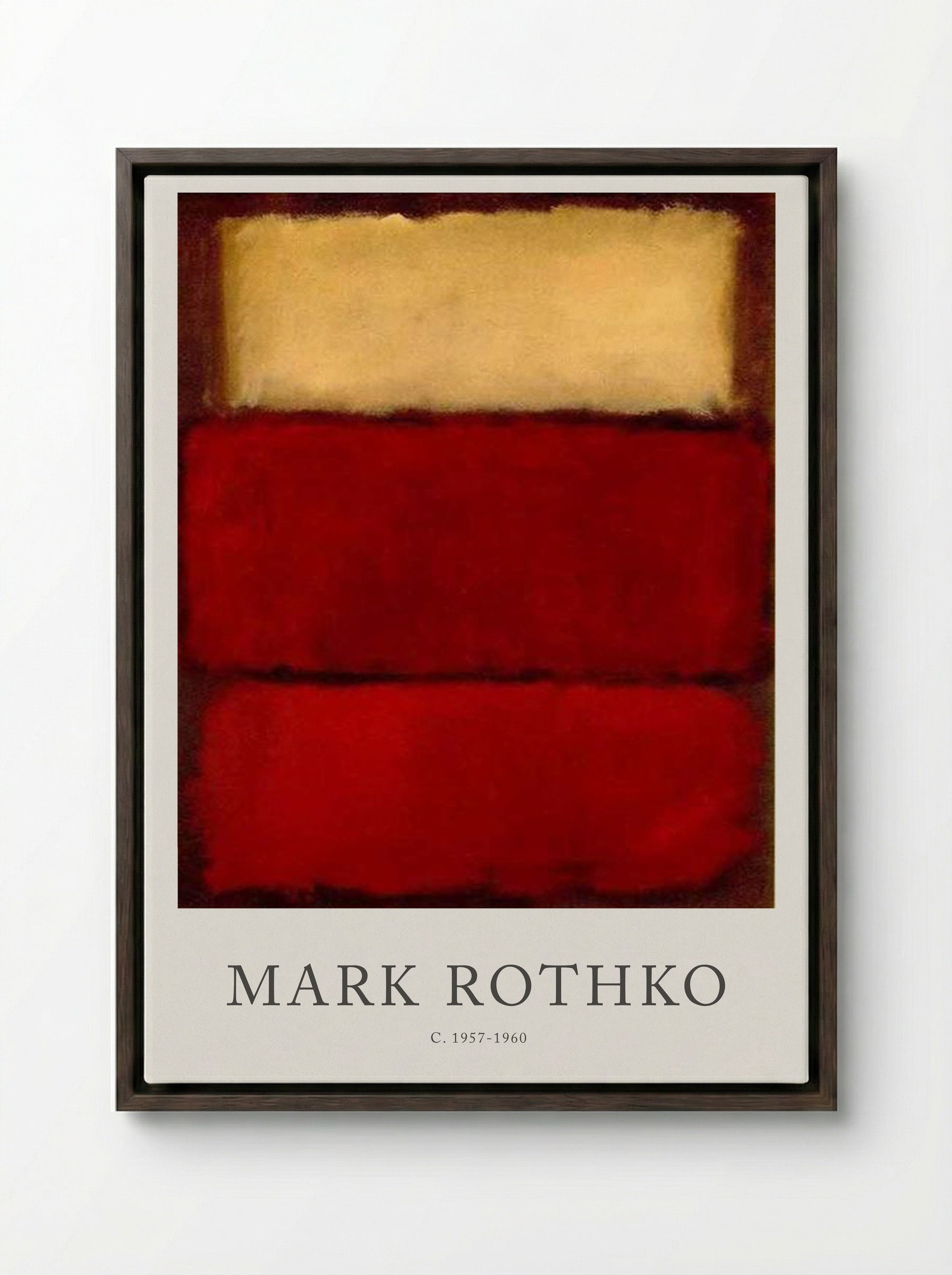 Untitled (Three Rectangles) - Mark Rothko - Framed Canvas Dark Wood