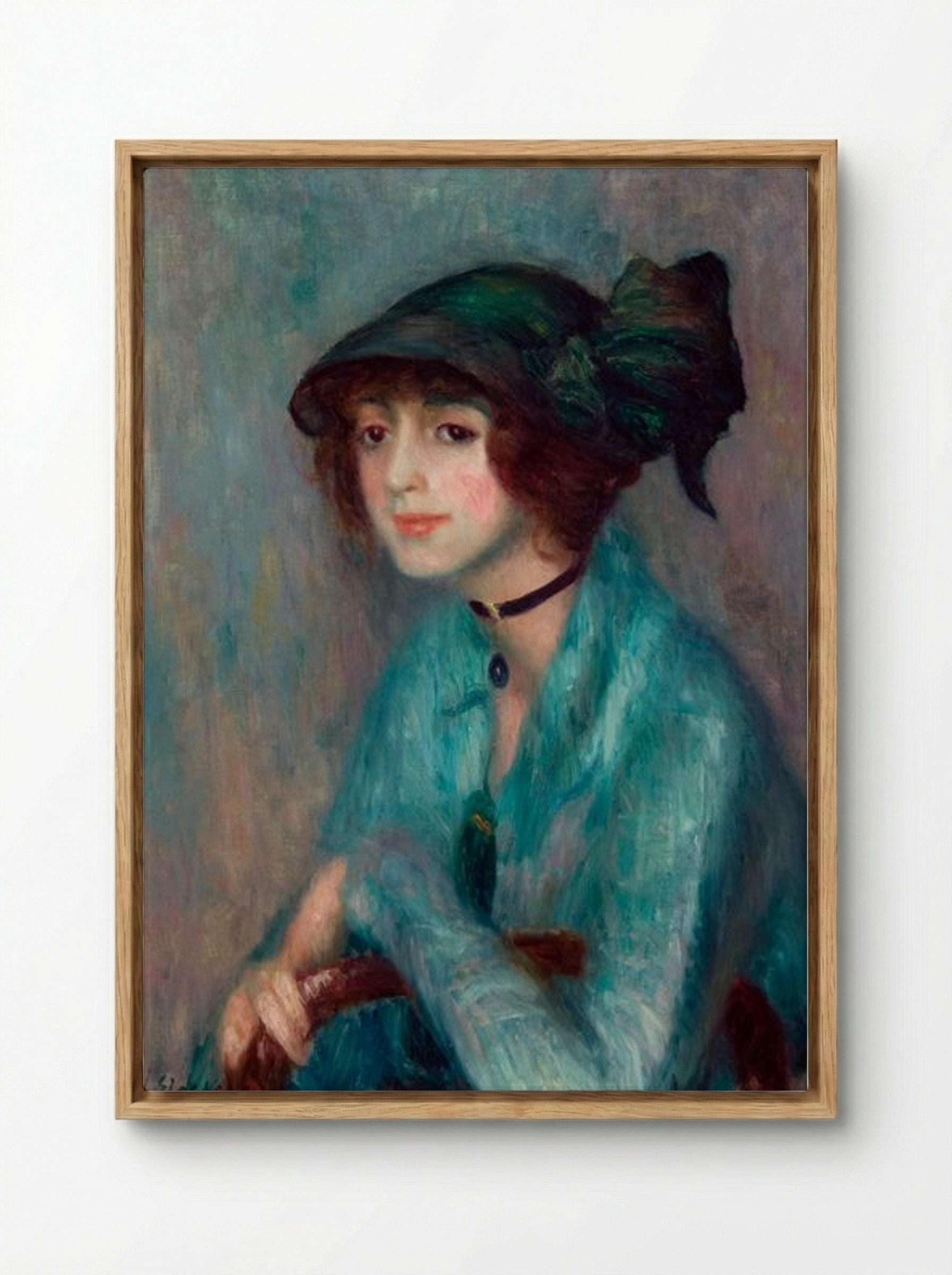 The Brunette - William James Glackens - Framed Canvas Wood