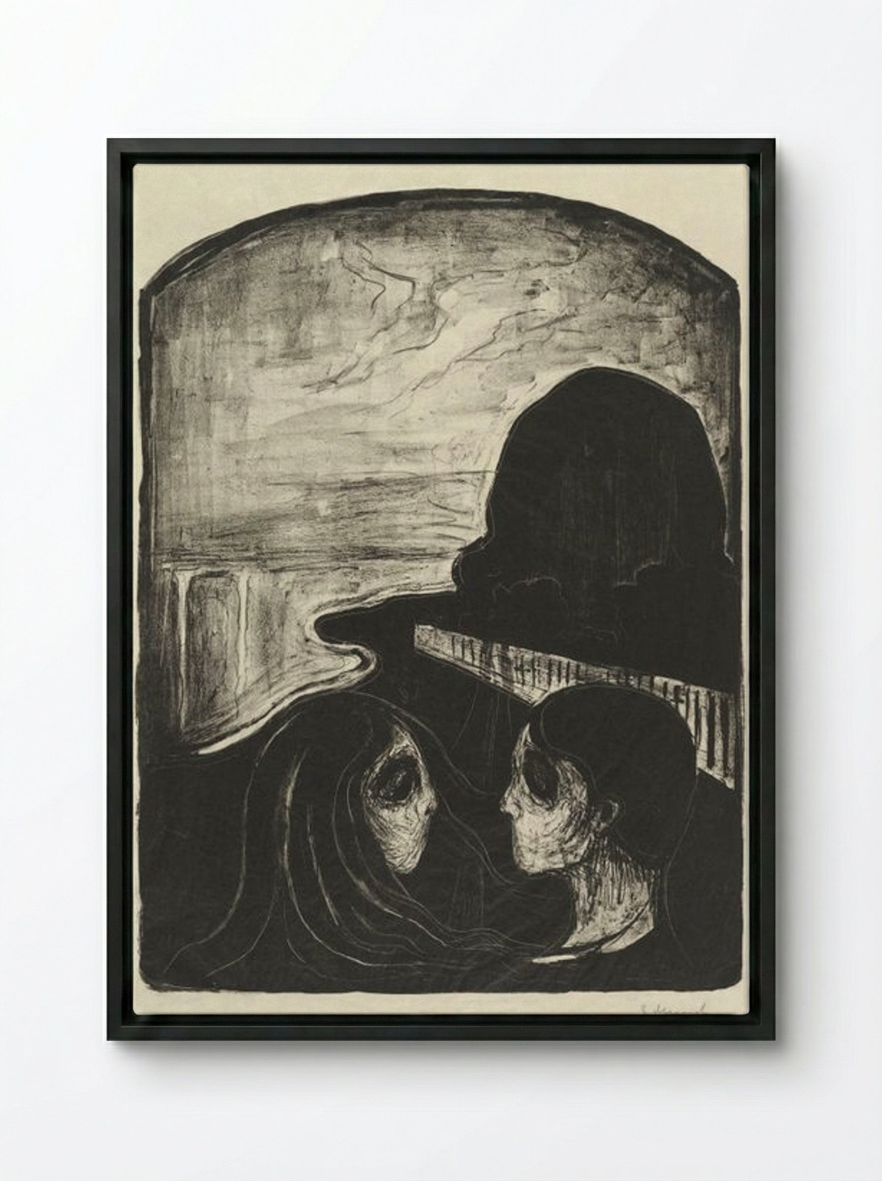 Attraction I - Edvard Munch - Framed Canvas Black