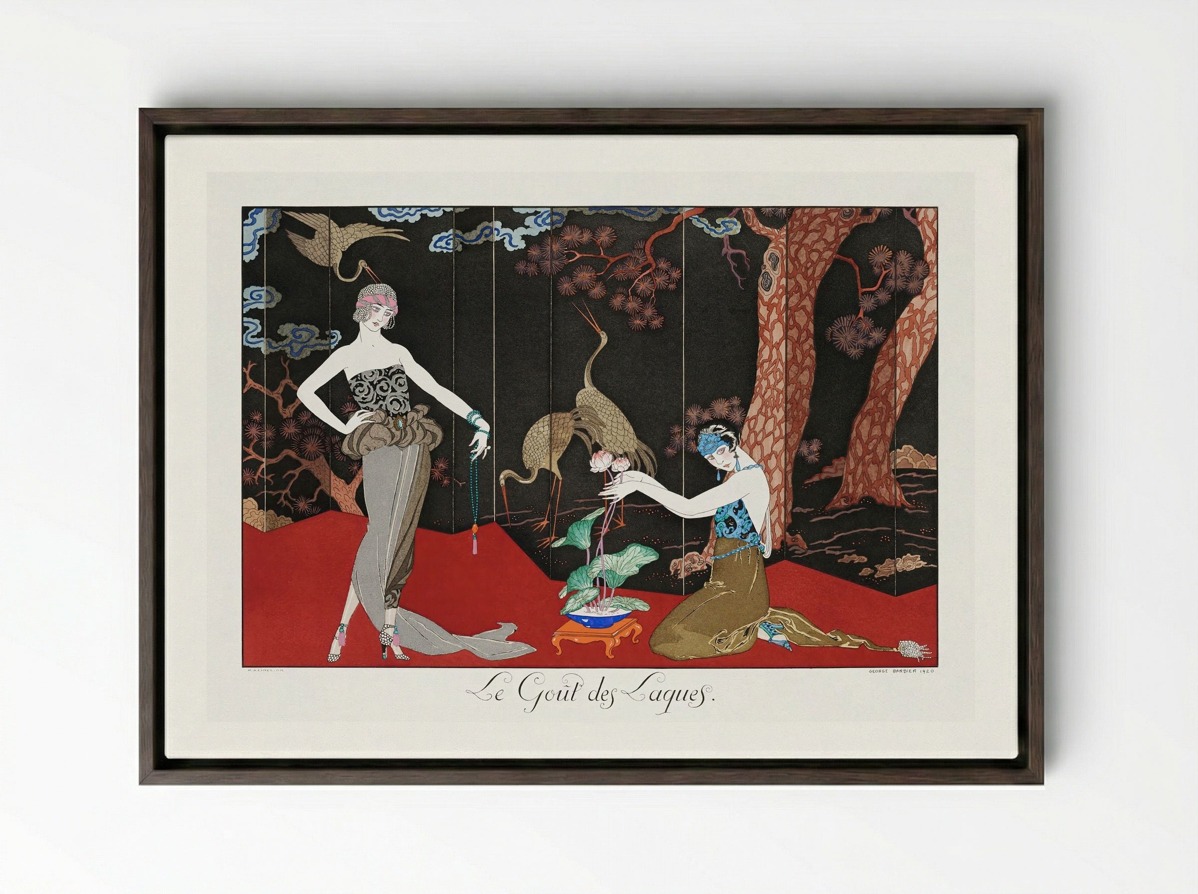Le Goût des Laques - George Barbier - Framed Canvas Dark Wood