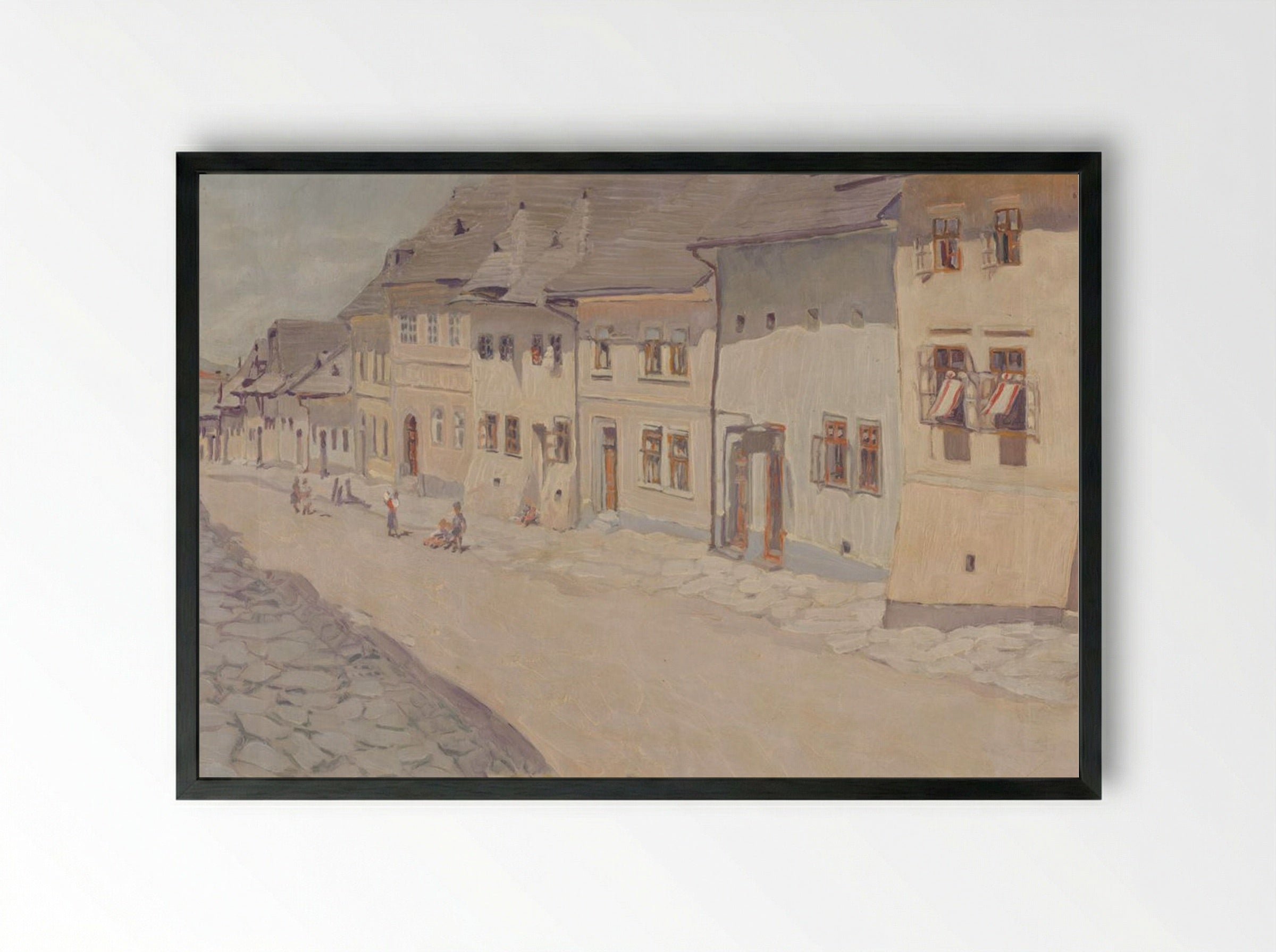 Street in Liptovský Svätý Mikuláš - Konštantín Bauer - Framed Print Black