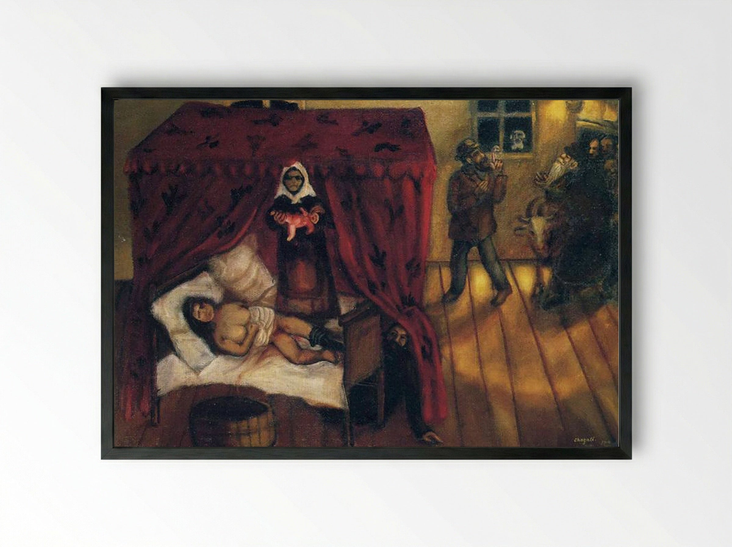 Birth - Marc Chagall - Framed Print Black