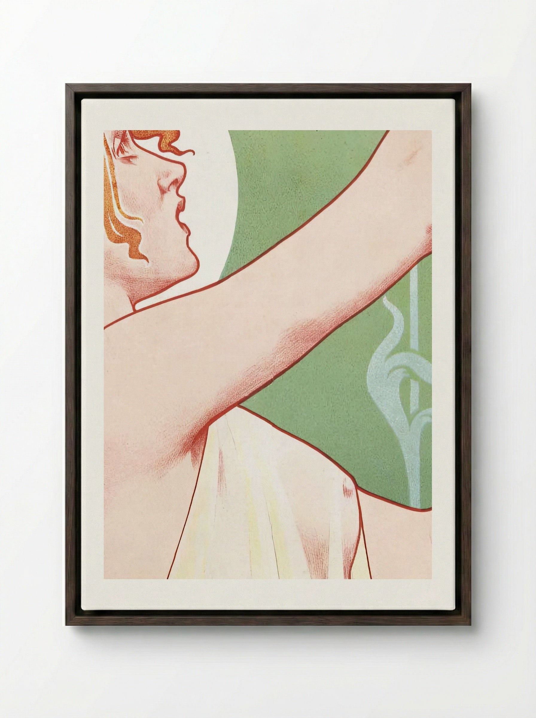 Absinthe Robette - Privat Livemont - Framed Canvas Dark Wood