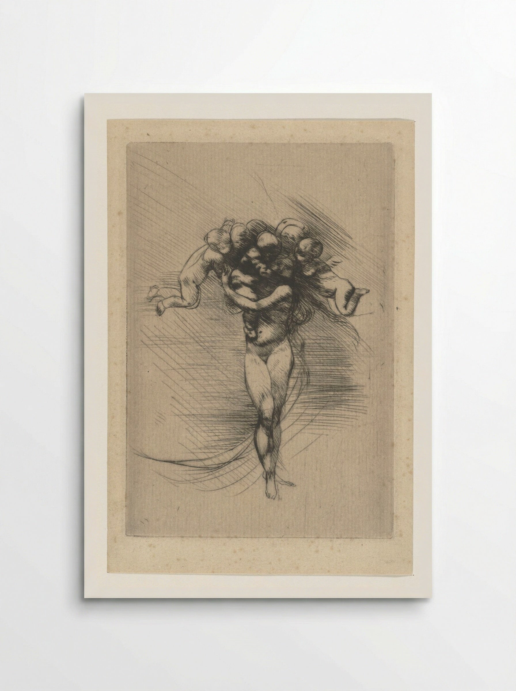 Naakte vrouw of Venus omcirkeld door putti - Auguste Rodin - Poster
