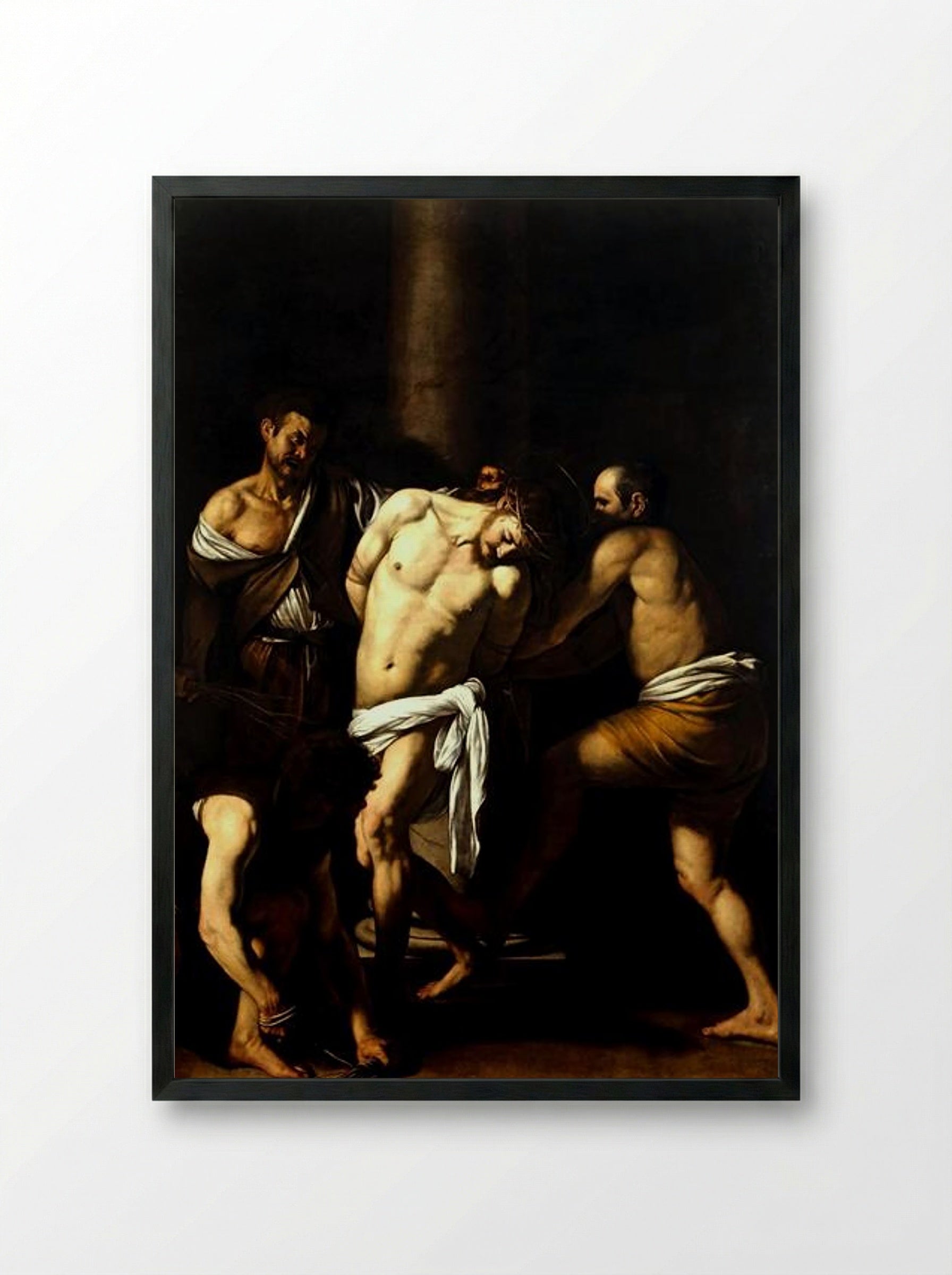 The Flagellation of Christ - Caravaggio - Framed Print Black