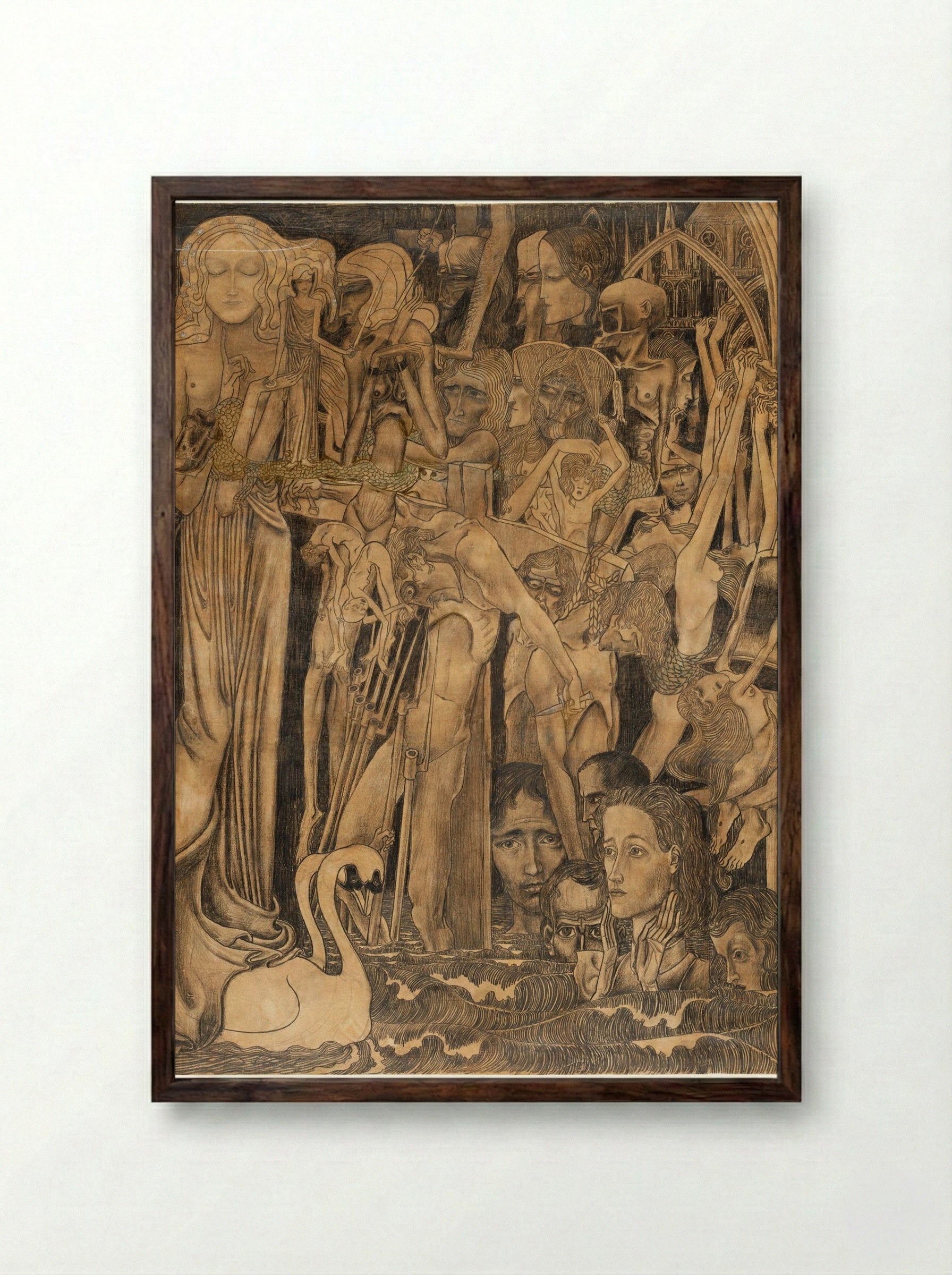 Loss of Faith - Jan Toorop - Framed Print Dark Wood