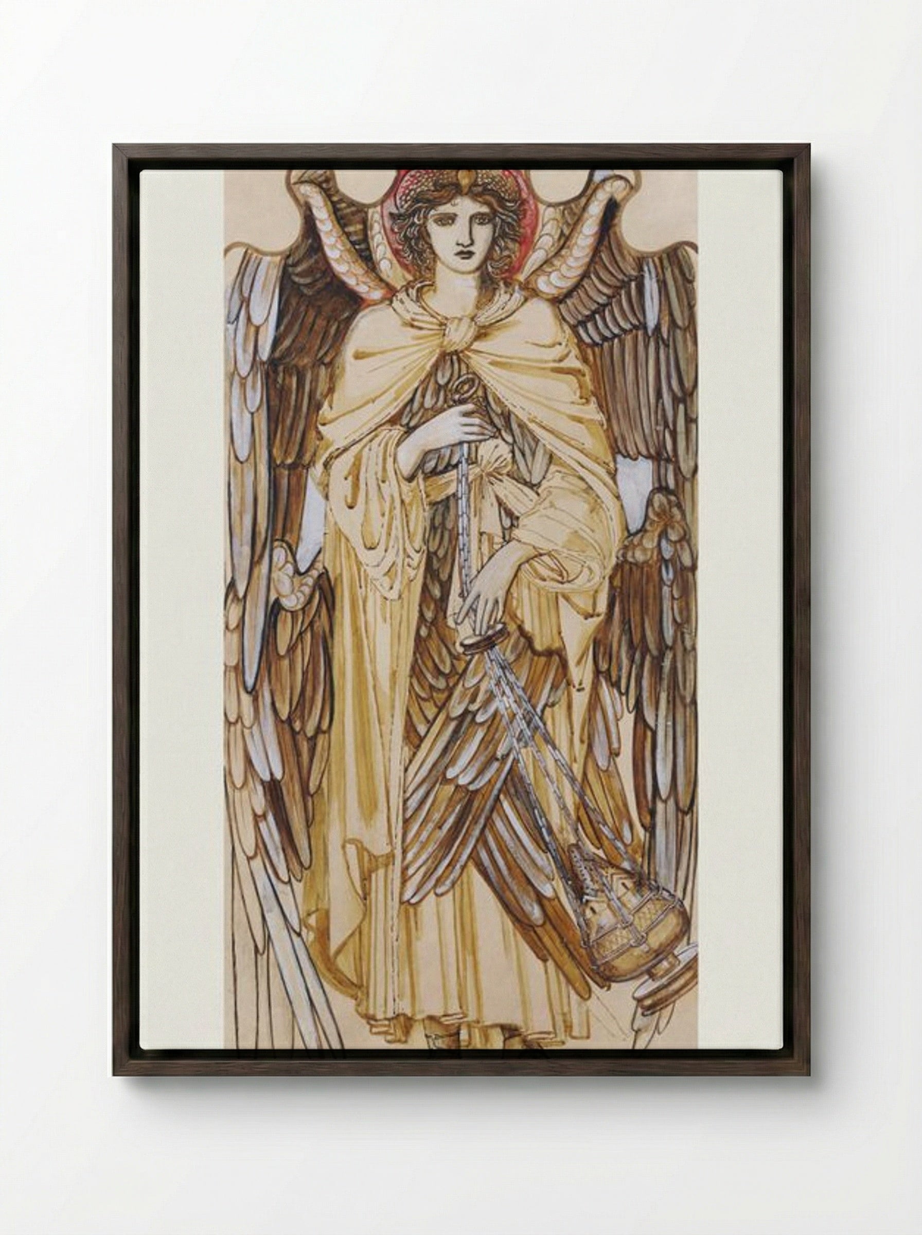The Angels of the Hierarchy - Seraphim - Edward Burne-Jones - Framed Canvas Dark Wood
