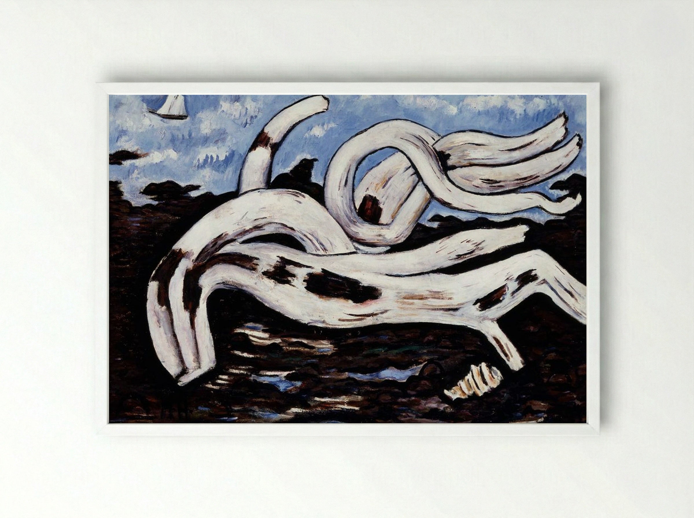Driftwood on the Bagaduce - Marsden Hartley - Framed Print White