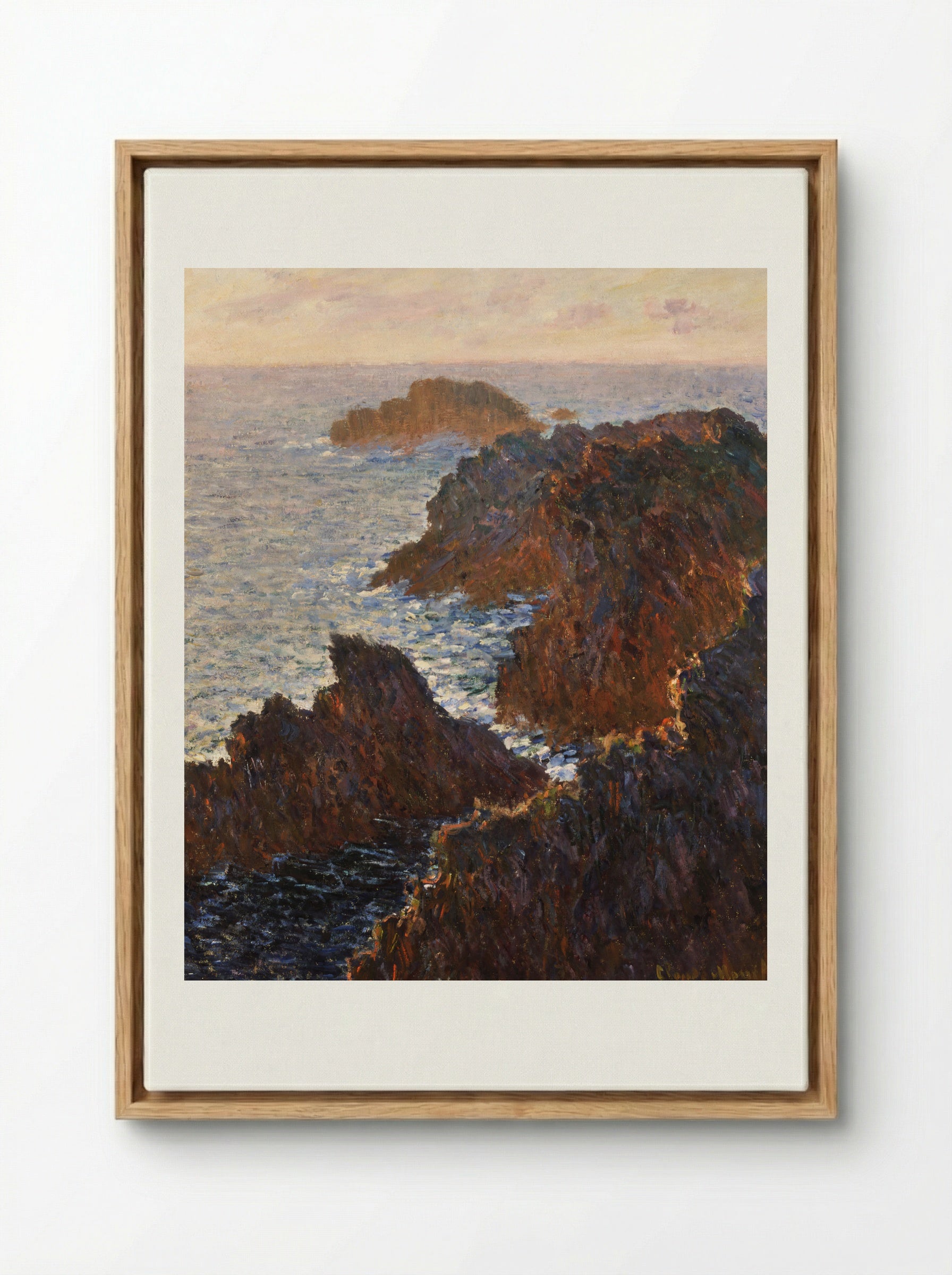 Rocks at Belle-Île, Port-Domois - Claude Monet - Framed Canvas Wood