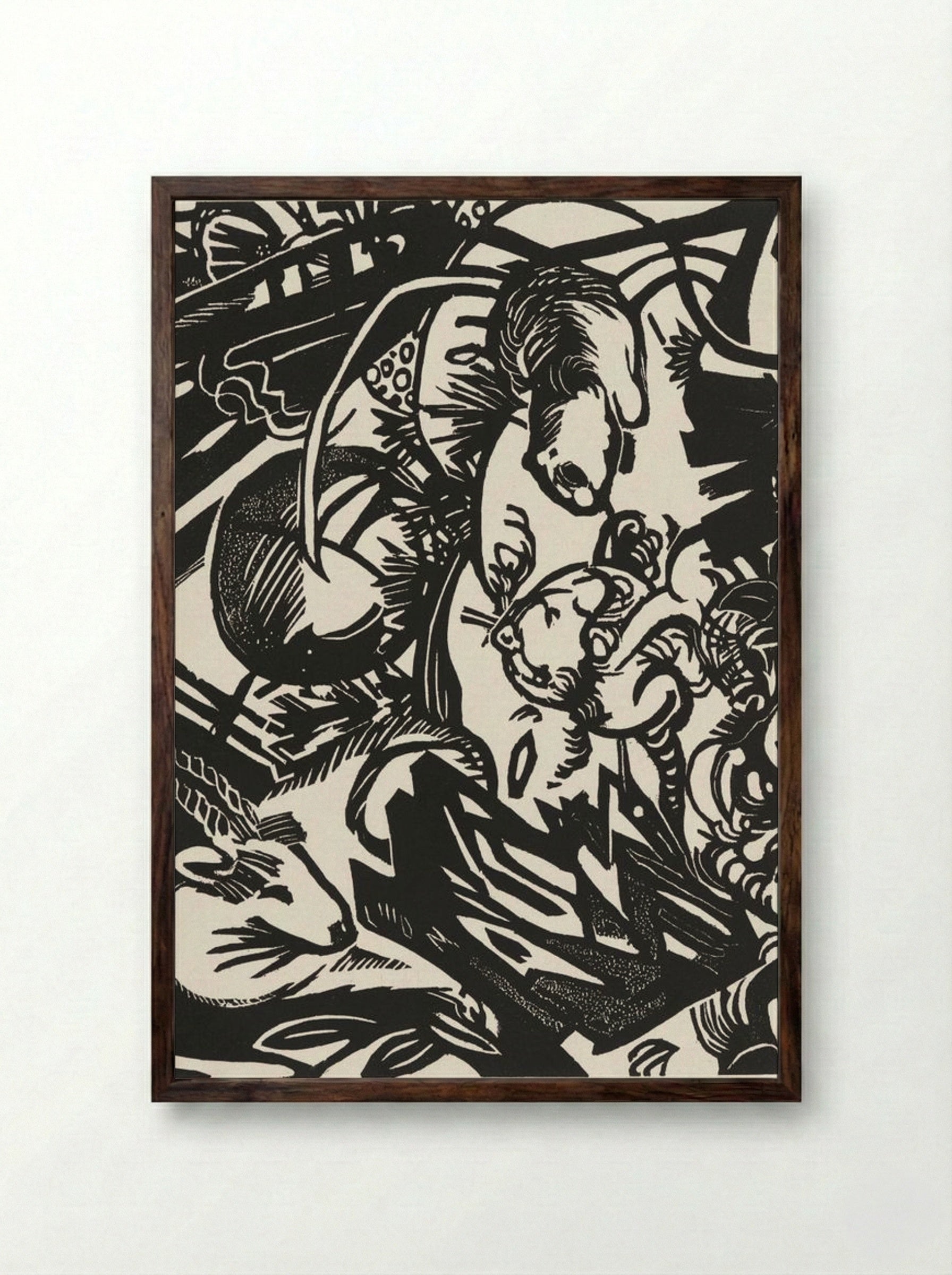 Animal Legend (Tierlegende) - Franz Marc - Framed Print Dark Wood