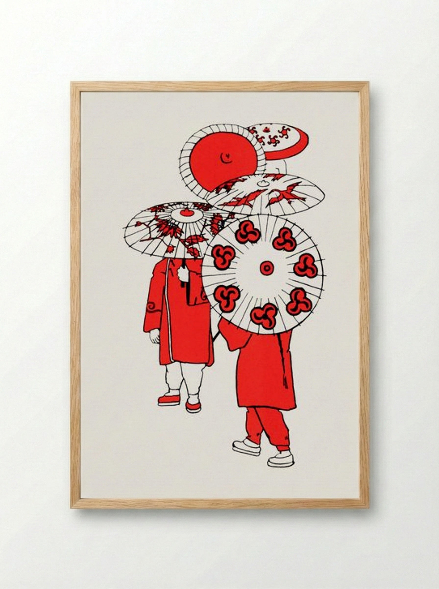 Oriental Umbrellas - Mary Audubon Post - Framed Print Wood