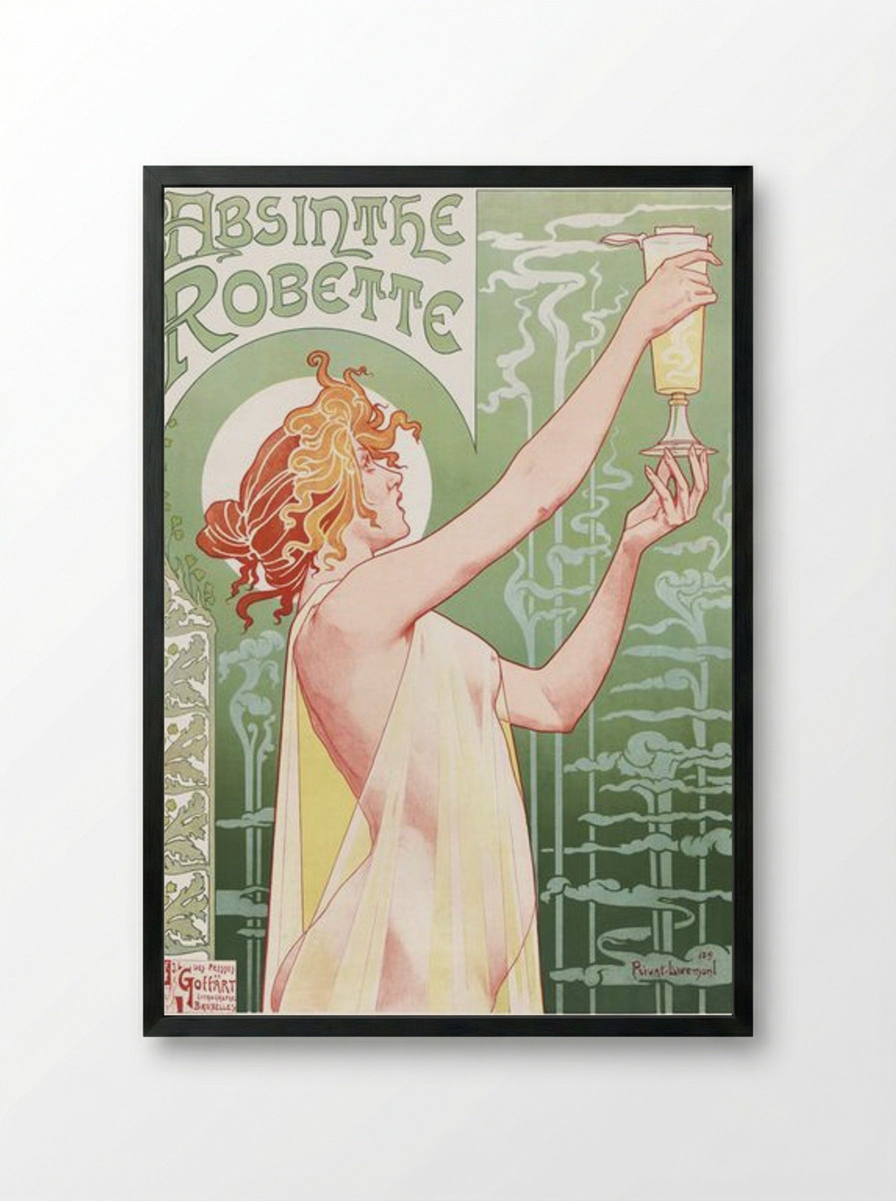 Absinthe Robette - Privat Livemont - Framed Print Black