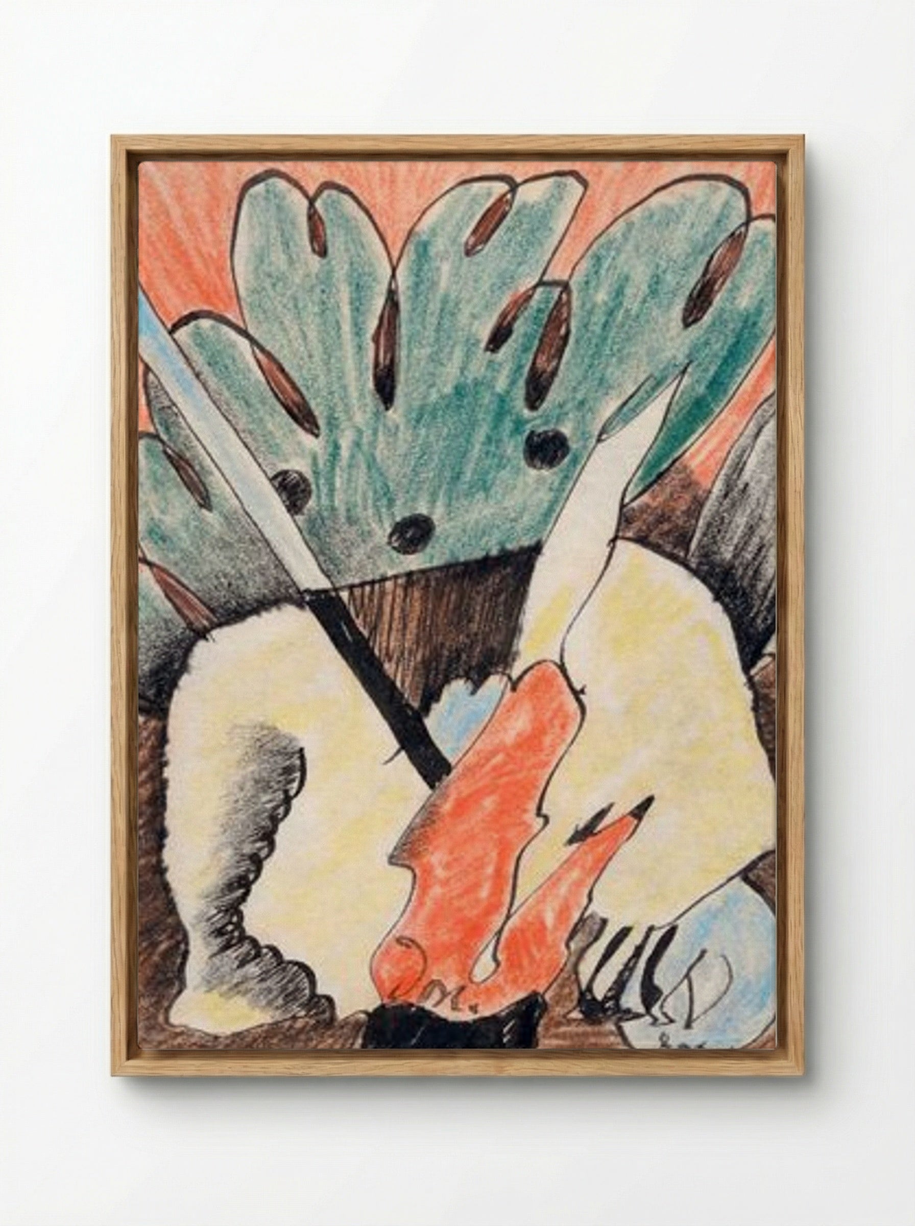 Untitled (Abstracted Forms, Coloured Pencil) - Arthur Dove - Framed Canvas Wood