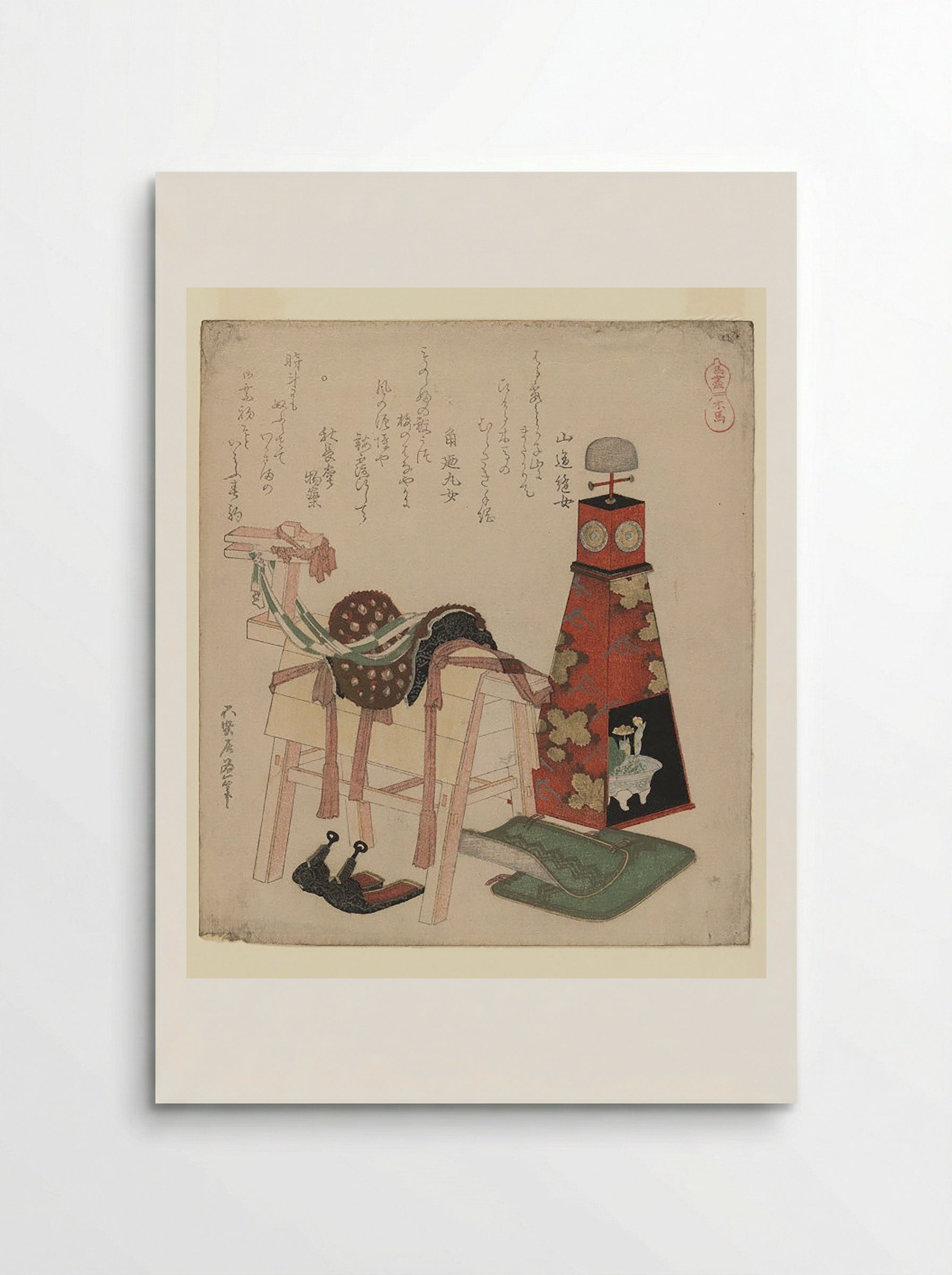 Wooden Horse and Andon Lamp - Fine Art Print - Poster