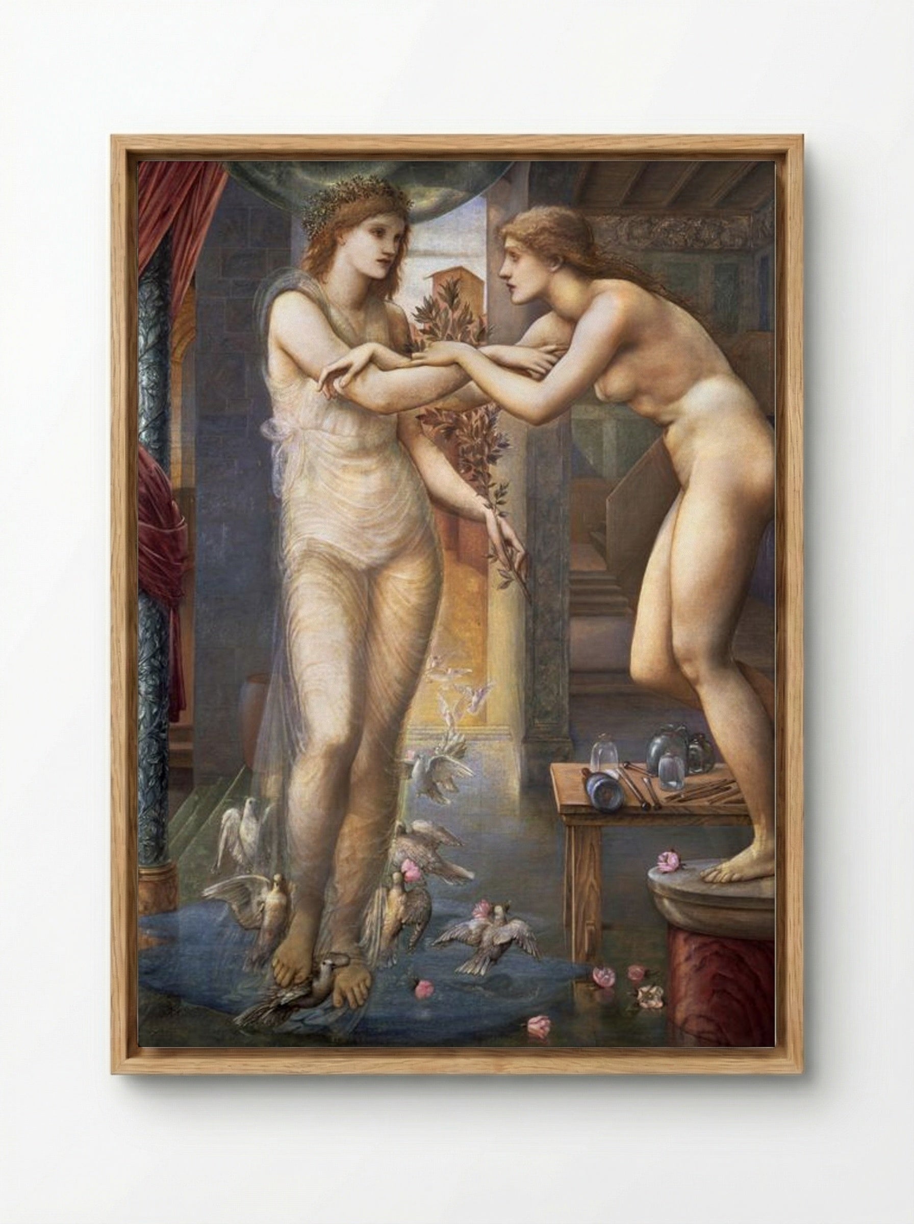 Pygmalion and the Image: The Godhead Fires - Edward Burne-Jones - Framed Canvas Wood