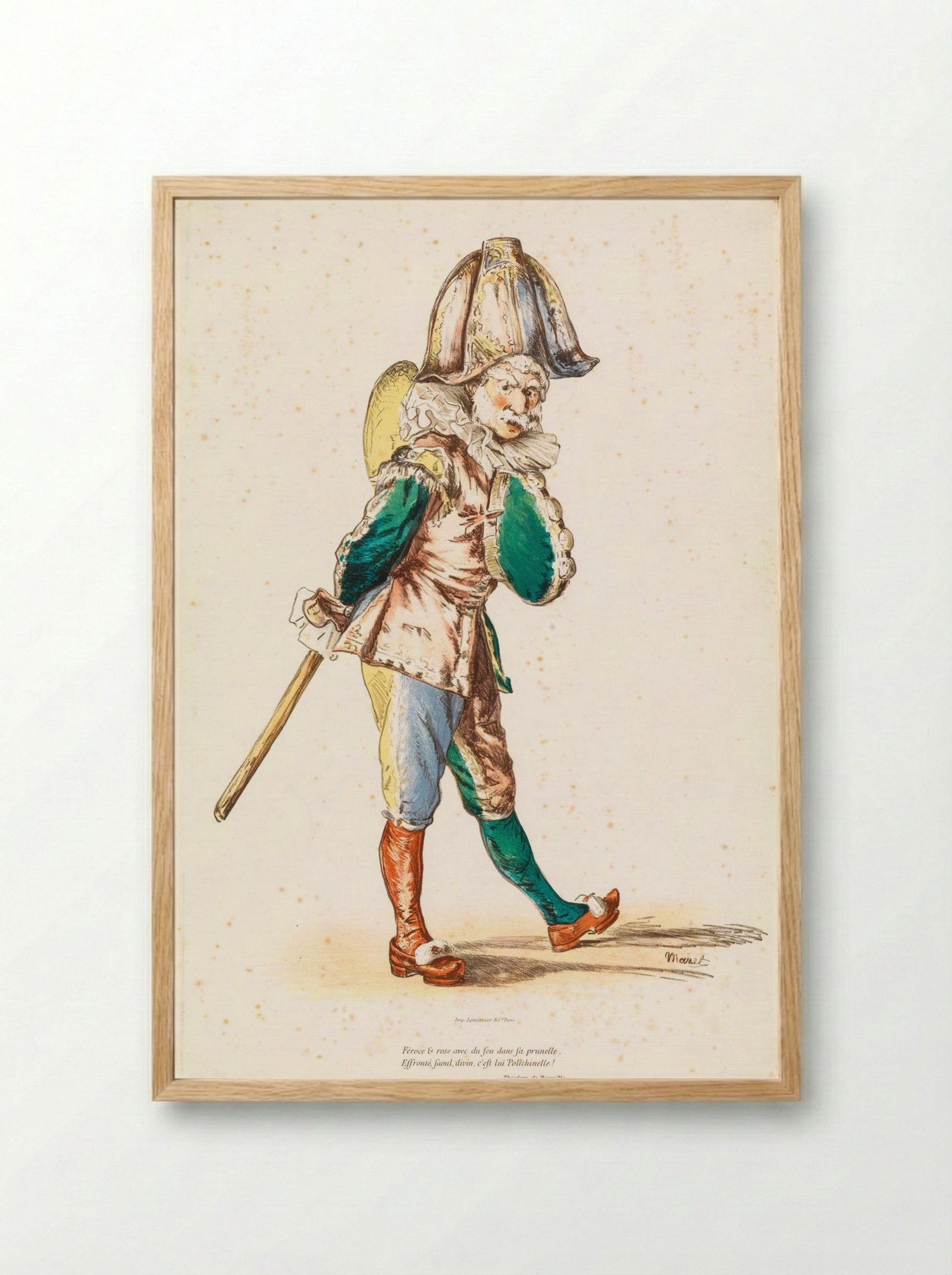 Polichinelle - Édouard Manet - Framed Print Wood