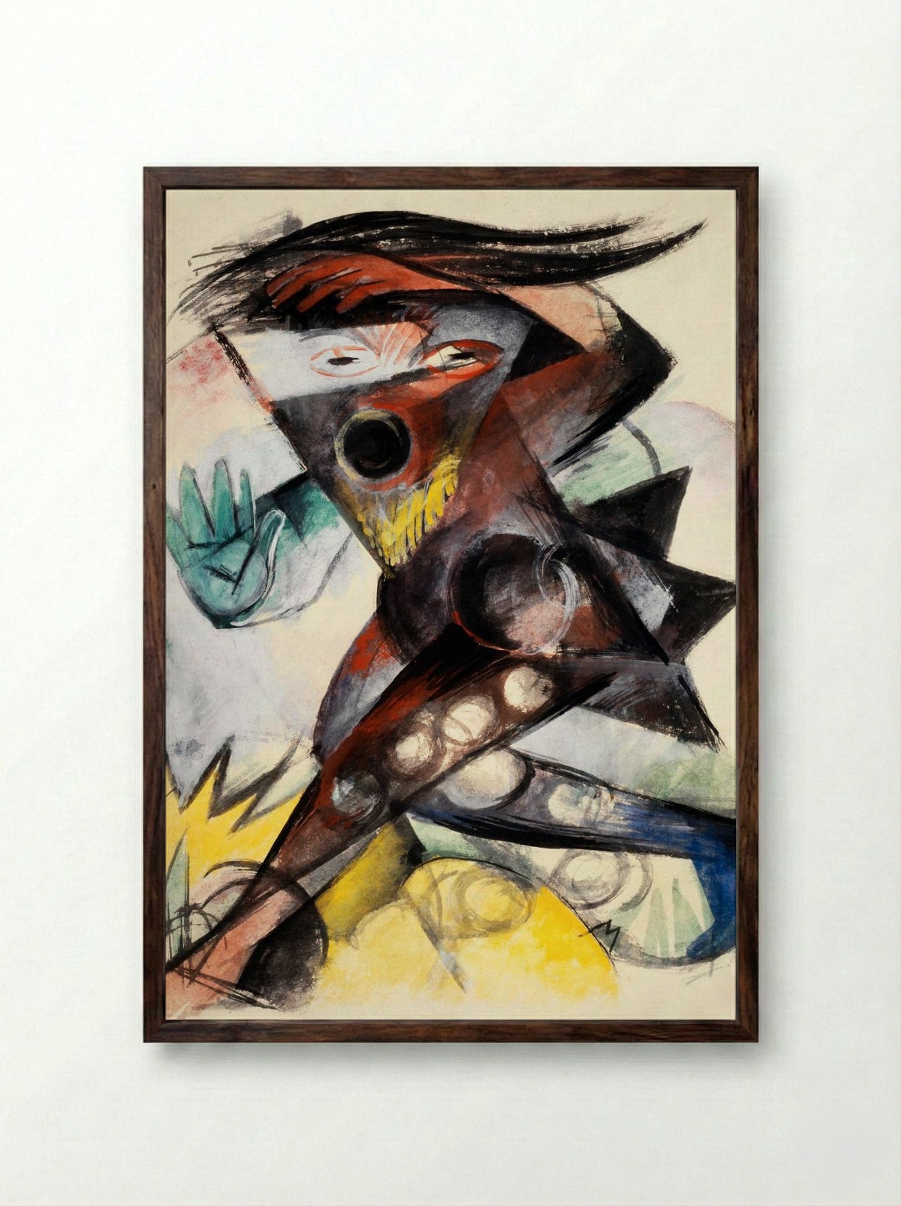 Caliban, Figurine for 'The Tempest' - Franz Marc - Framed Print Dark Wood