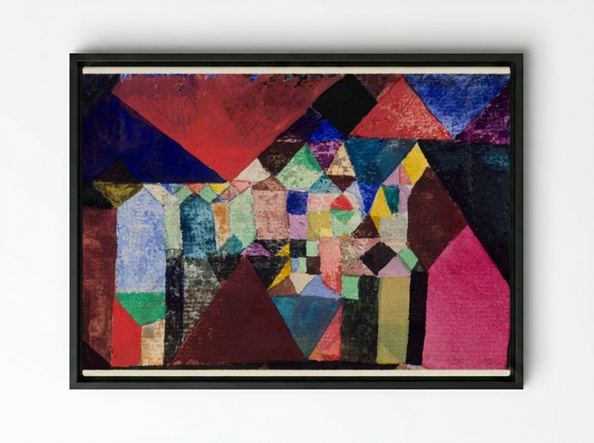 Municipal Jewel - Paul Klee - Framed Canvas Black