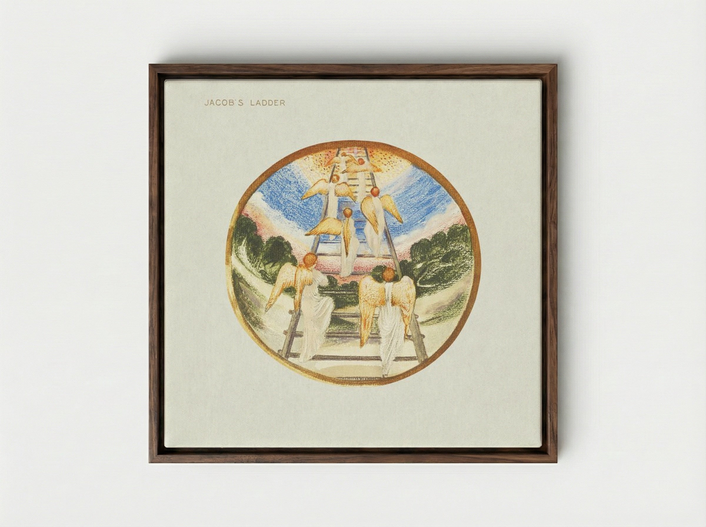 Jacob's Ladder from The Flower Book - Edward Burne-Jones - Framed Canvas Dark Wood