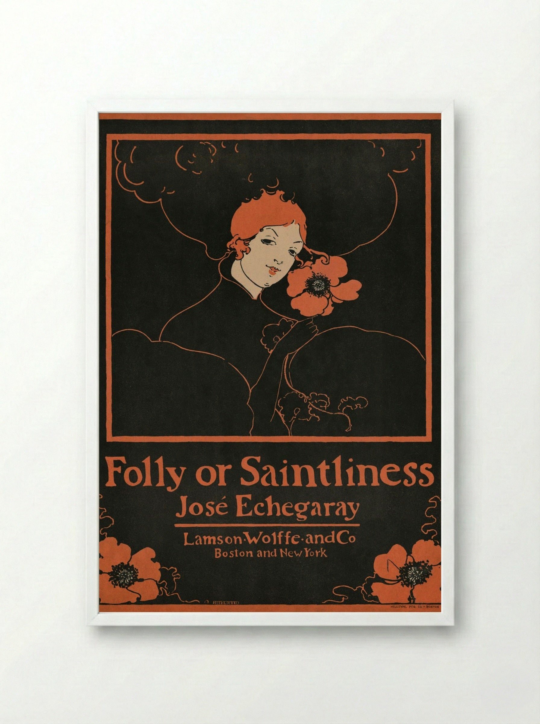 Folly or Saintliness - Ethel Reed - Framed Print White