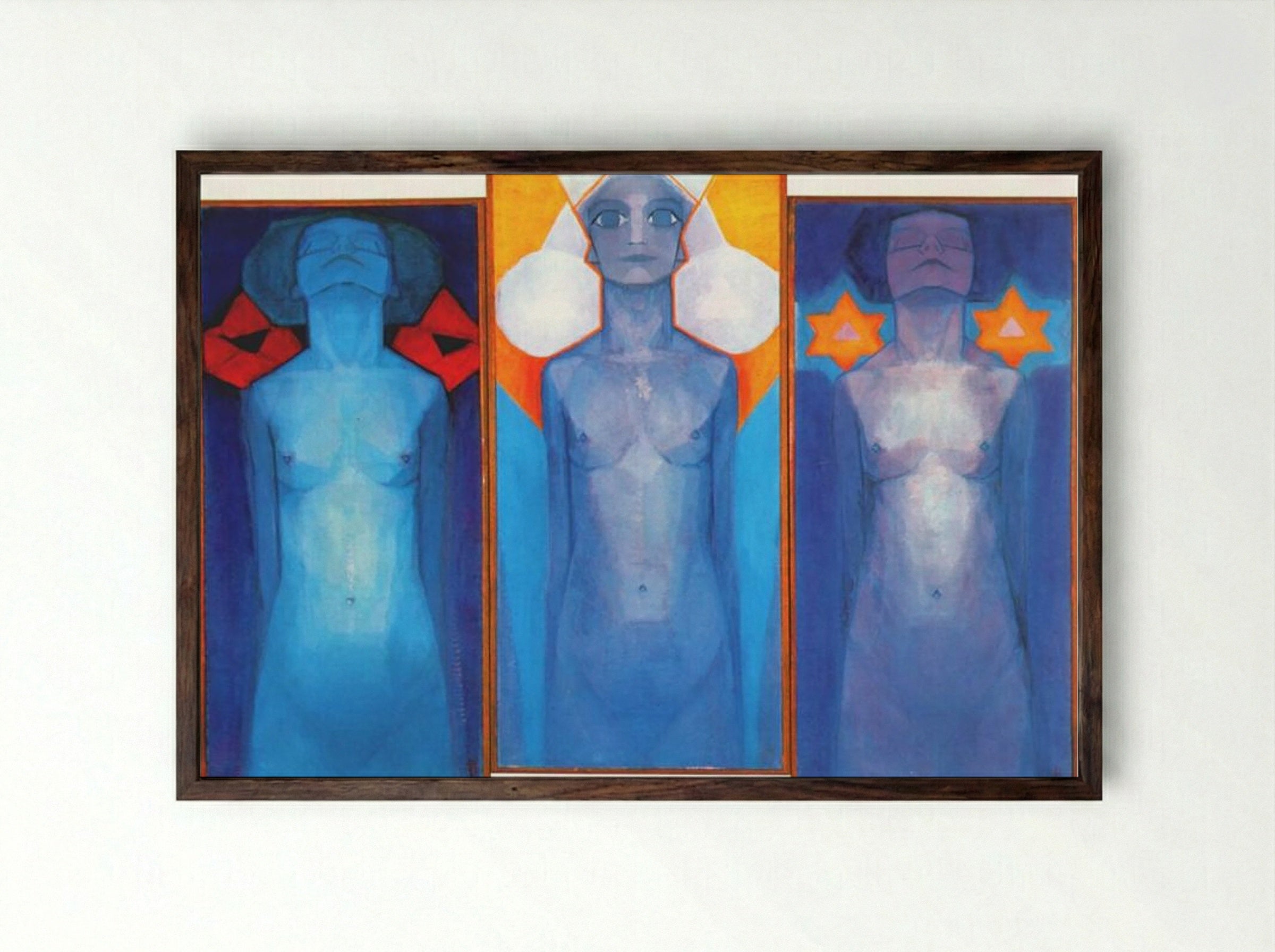 Evolution - Piet Mondrian - Framed Print Dark Wood