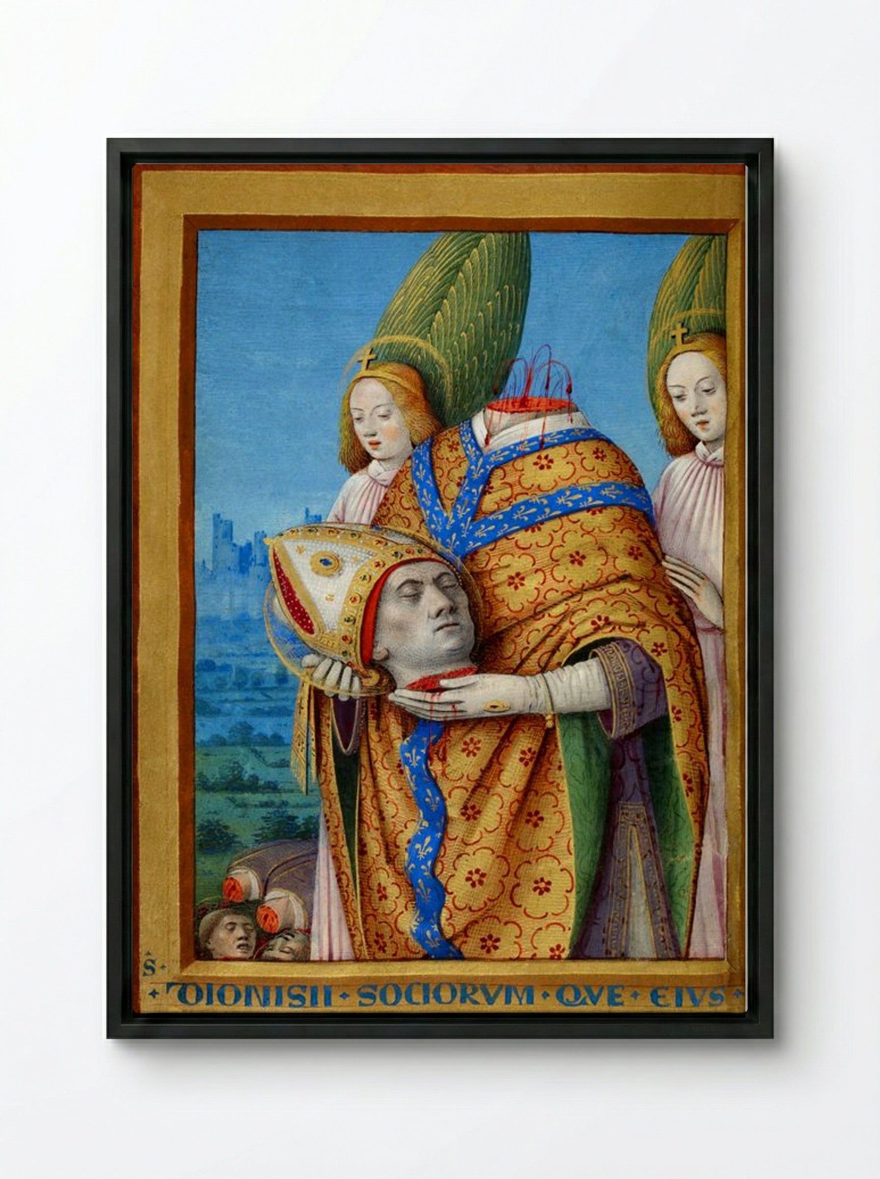The Martyrdom of Saint Denis - Fine Art Print - Framed Canvas Black