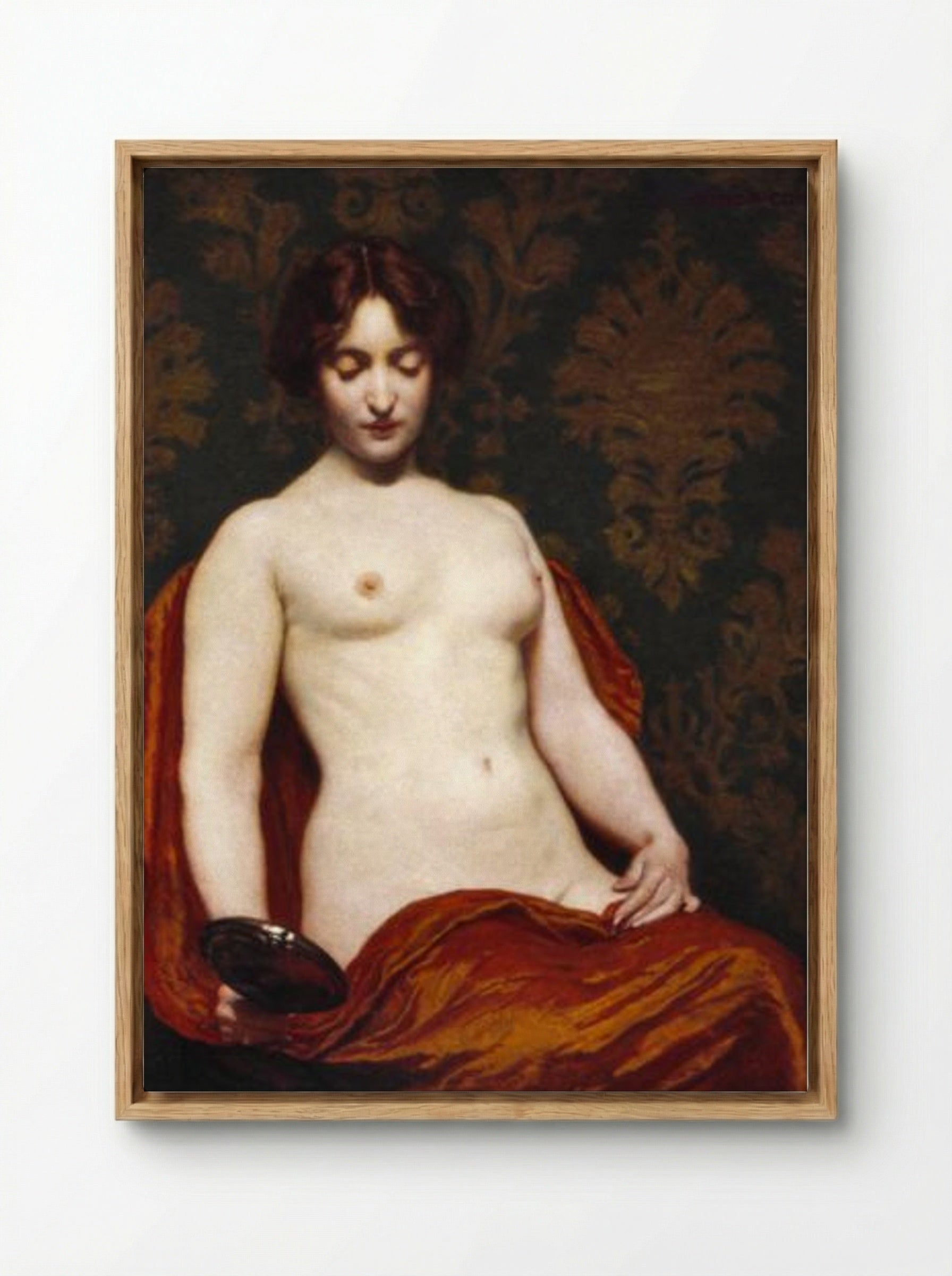 The Silver Hand Glass - Kenyon Cox - Framed Canvas Wood