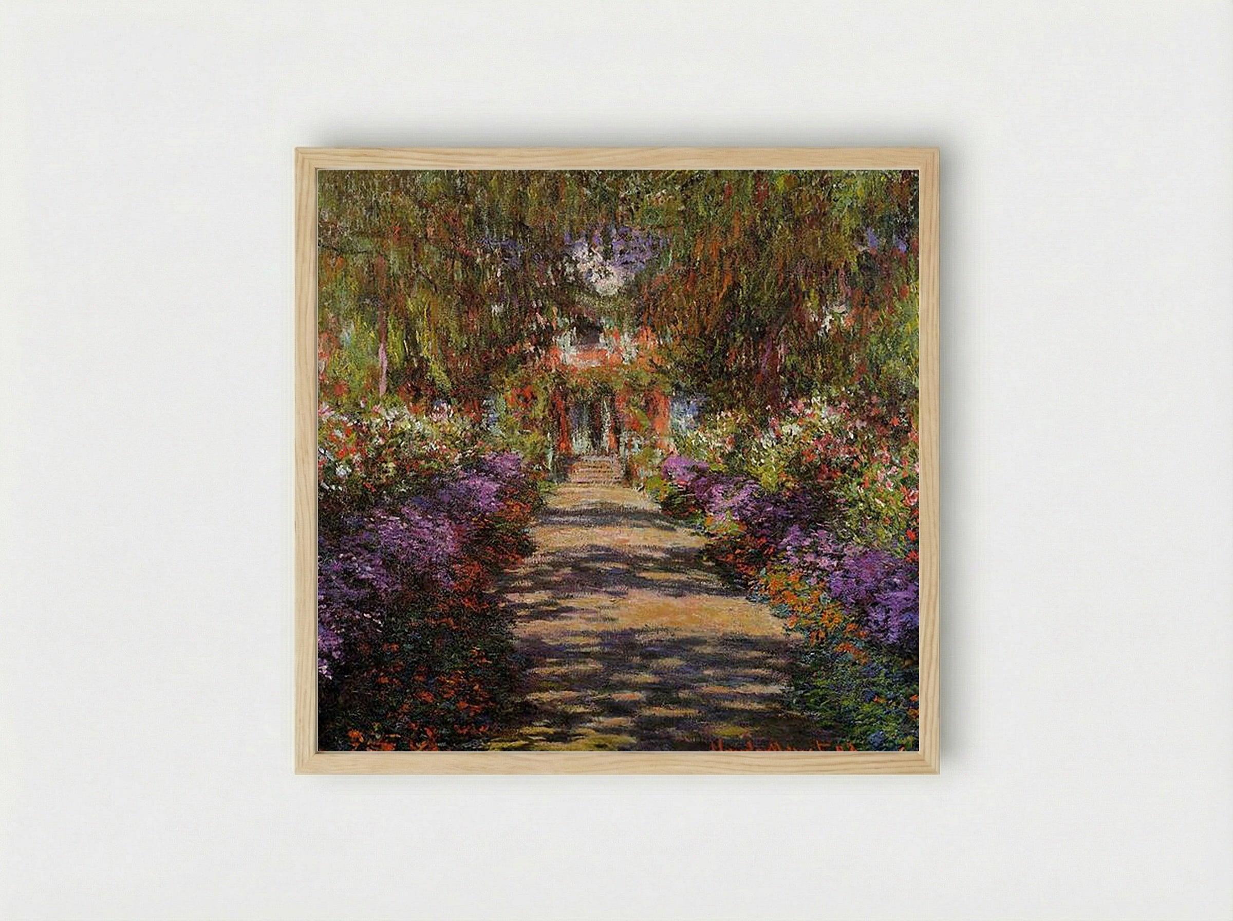 Pathway in Monet's Garden at Giverny - Claude Monet - Framed Print Wood