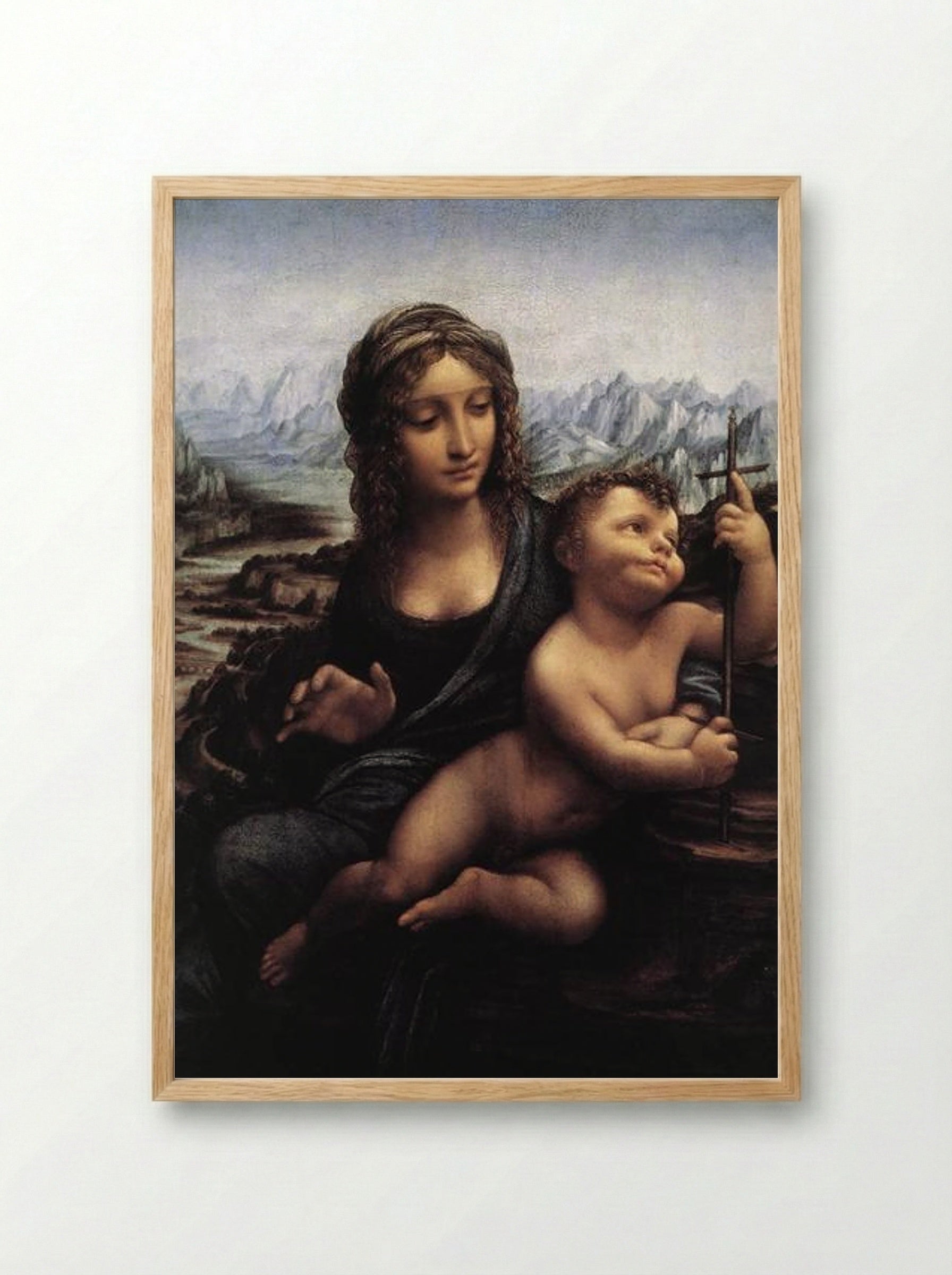 Madonna with the Yarnwinder - Leonardo da Vinci - Framed Print Wood