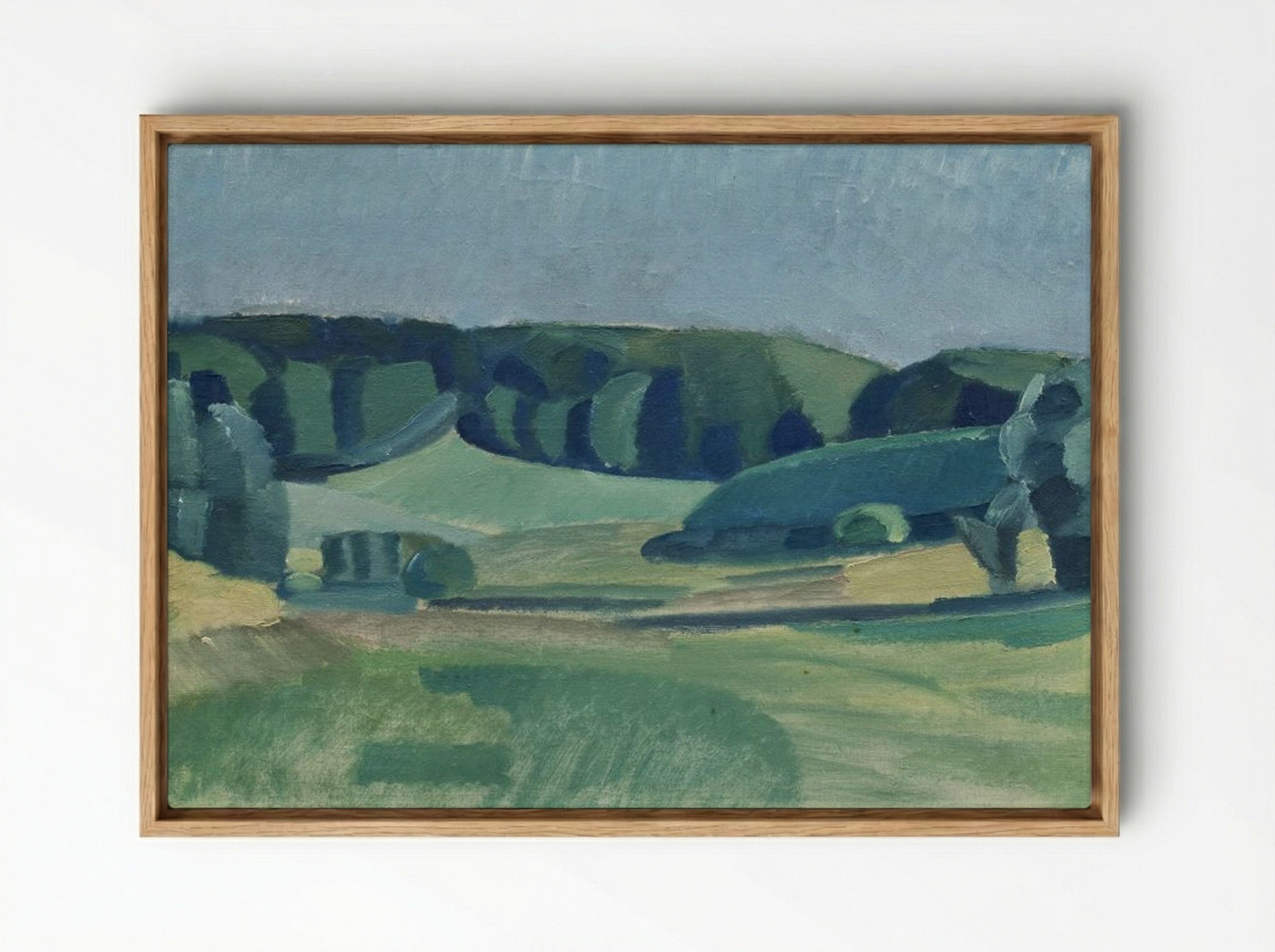 Landscape with Green Fields - Harald Giersing - Framed Canvas Wood