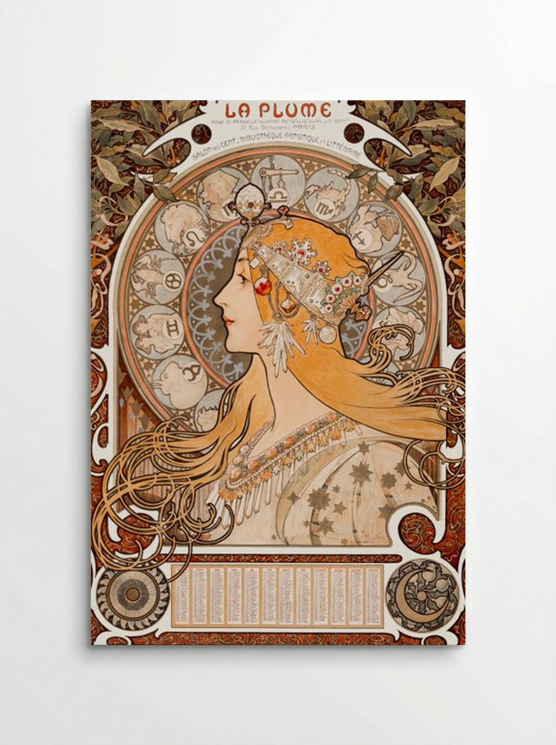 Zodiaque (La Plume) - Alphonse Mucha - Poster