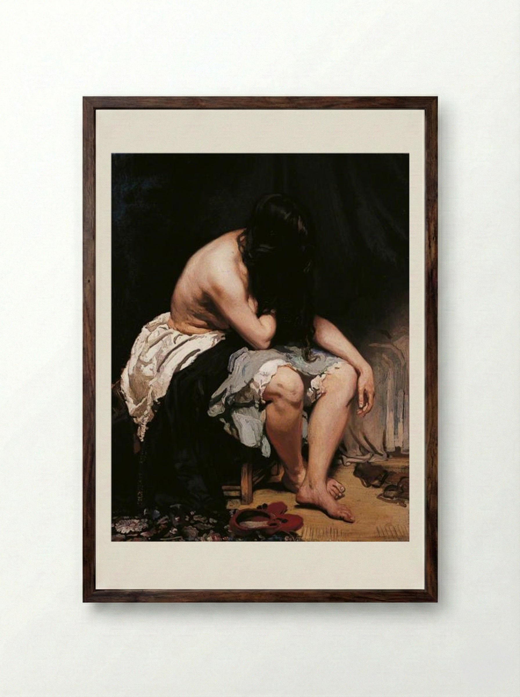 The Spanish Woman - William Orpen - Framed Print Dark Wood