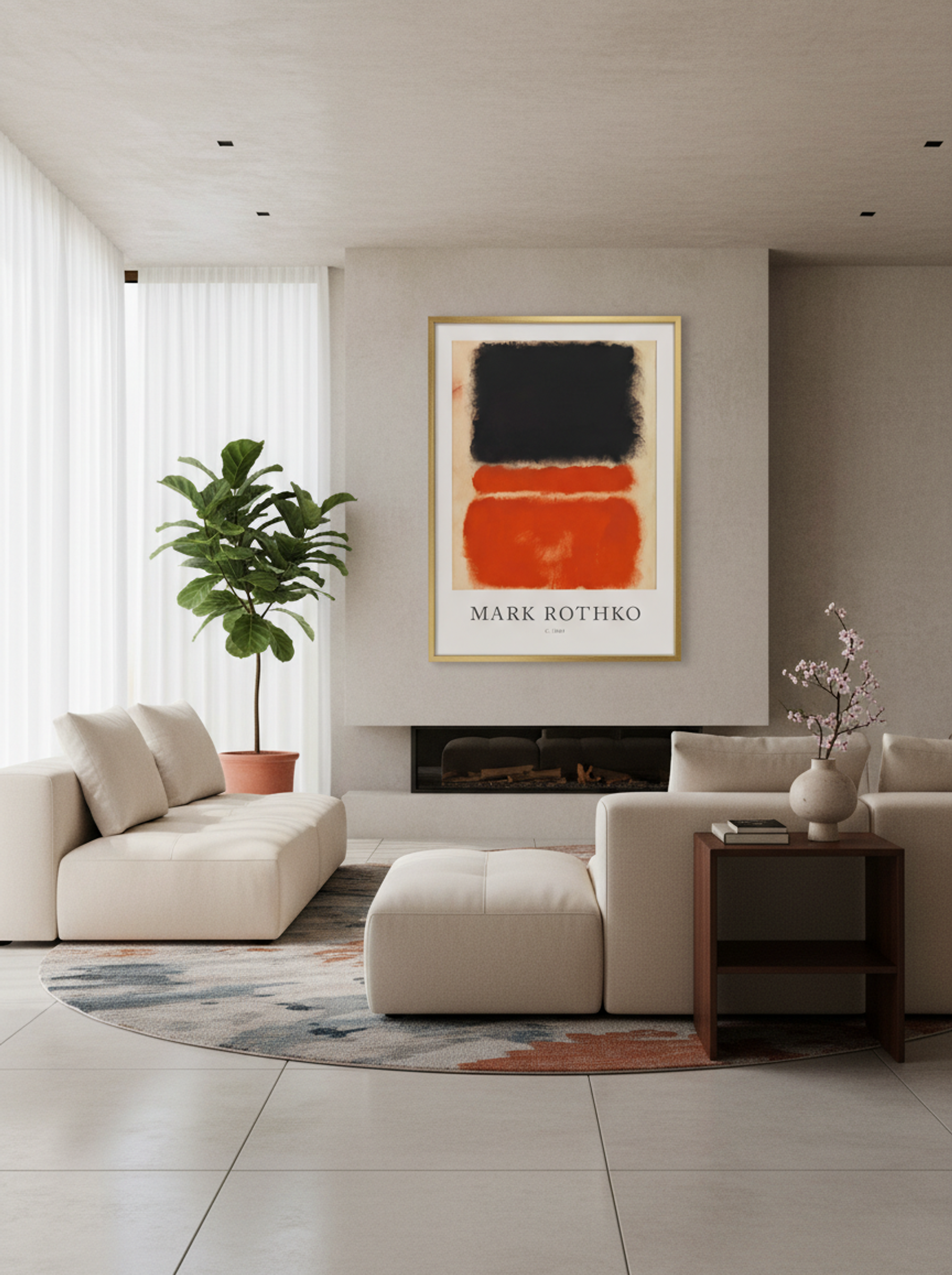 Untitled (Black and Red Bands) - Mark Rothko - Lifestyle