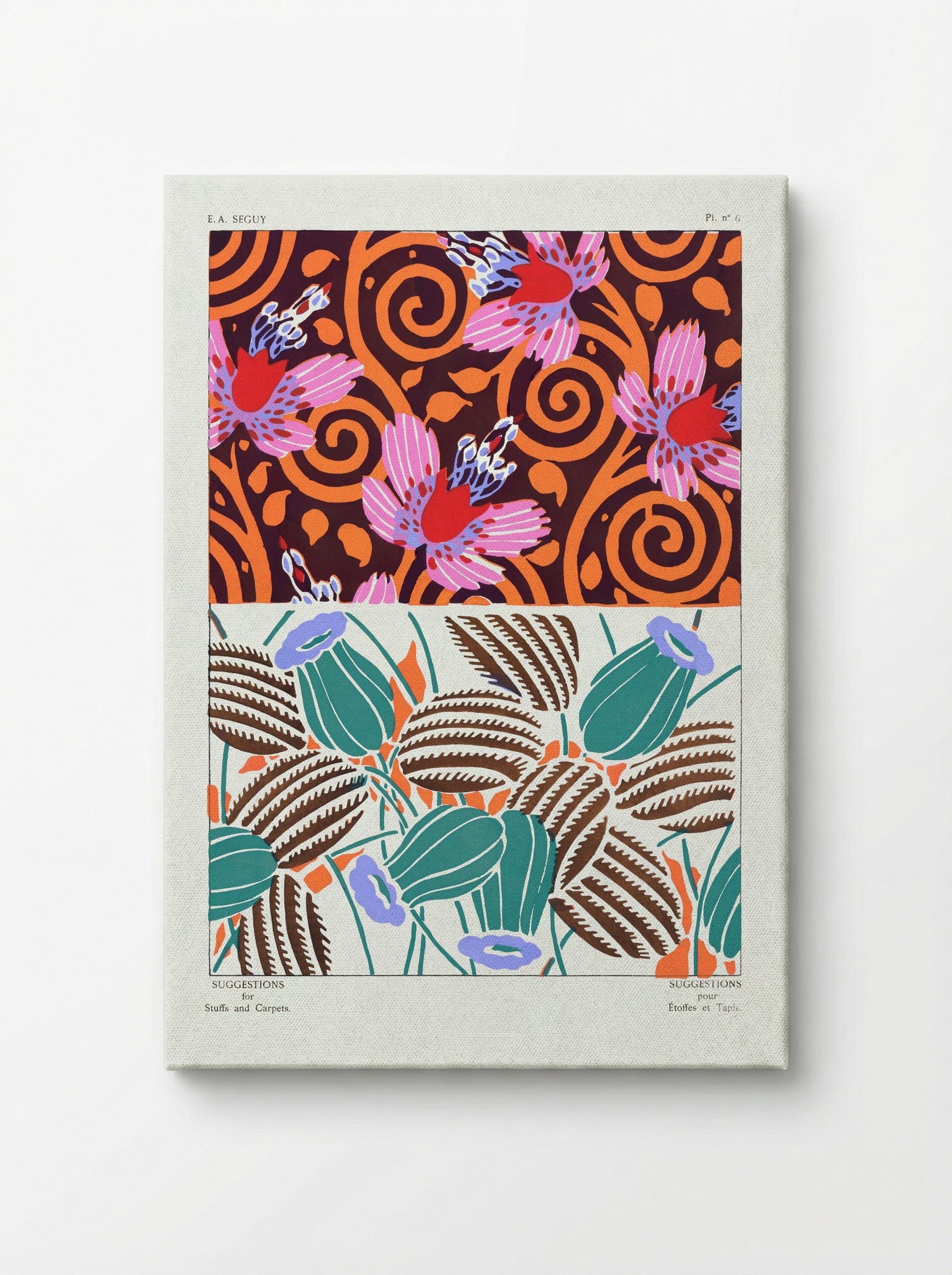 Suggestions for Stuffs and Carpets, Plate 6 - Émile-Allain Séguy - Canvas