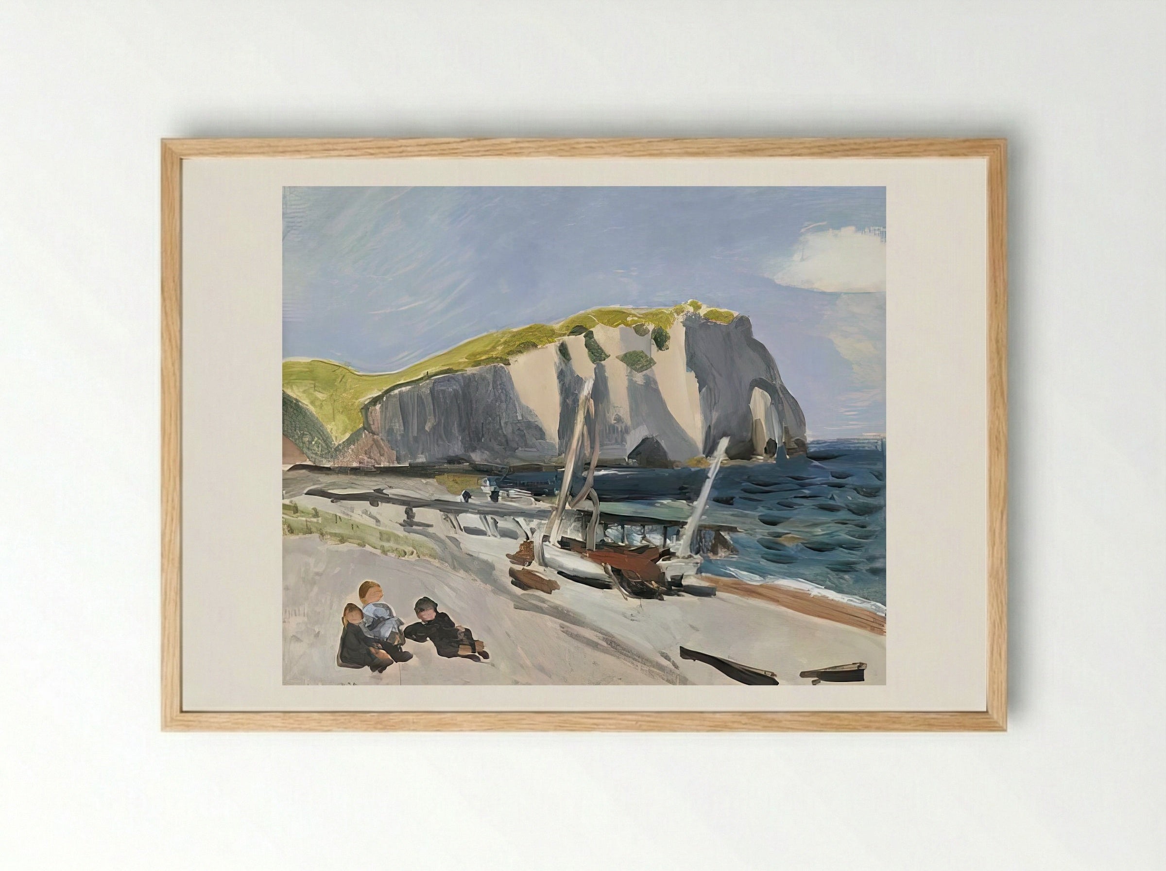 Falaises d’Aval by Henri Matisse – Fauvist Coastal Cliff Scene Print - Framed Print Wood