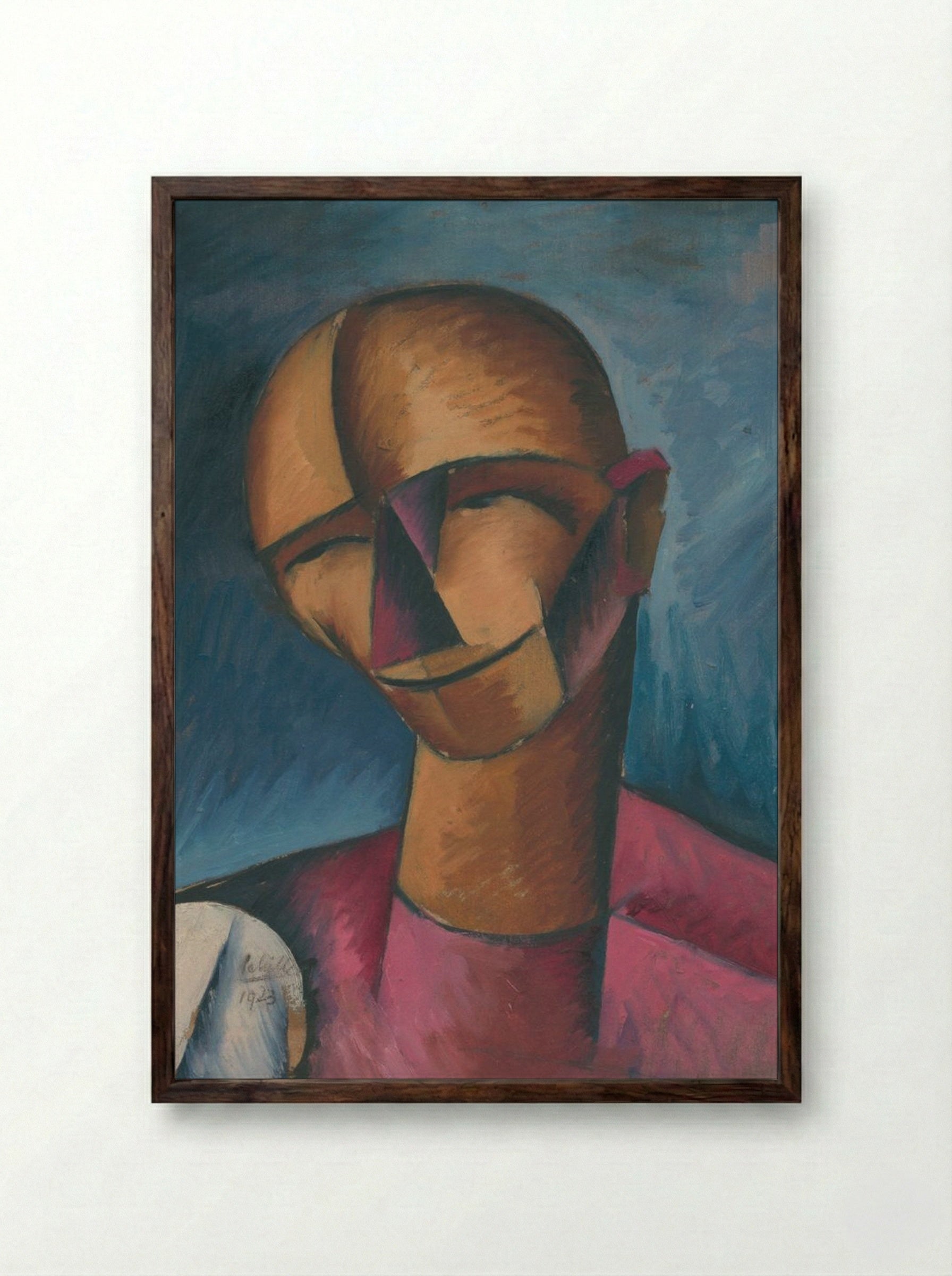 A Man's Head - Schiller Geyser - Framed Print Dark Wood