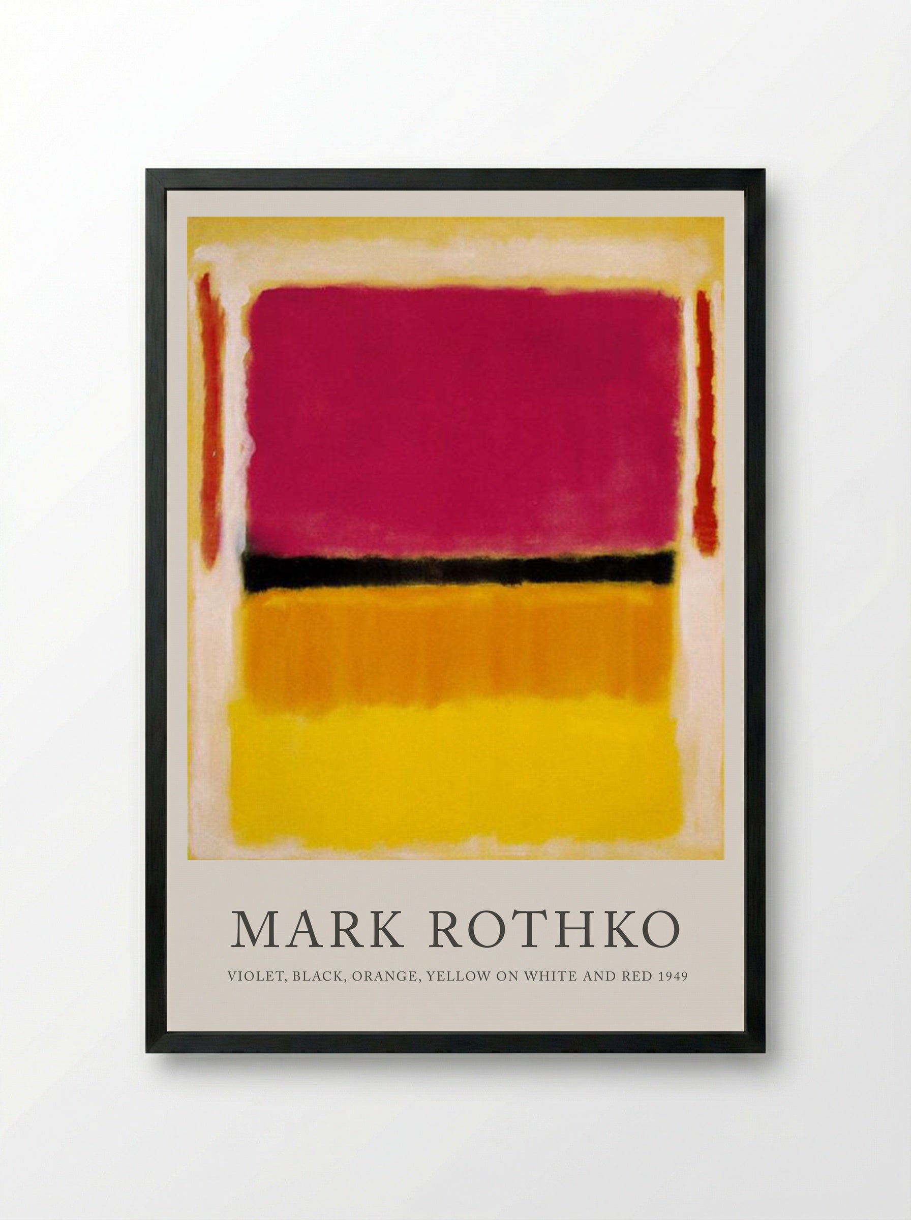 Violet, Black, Orange, Yellow on White and Red - Mark Rothko - Framed Print Black