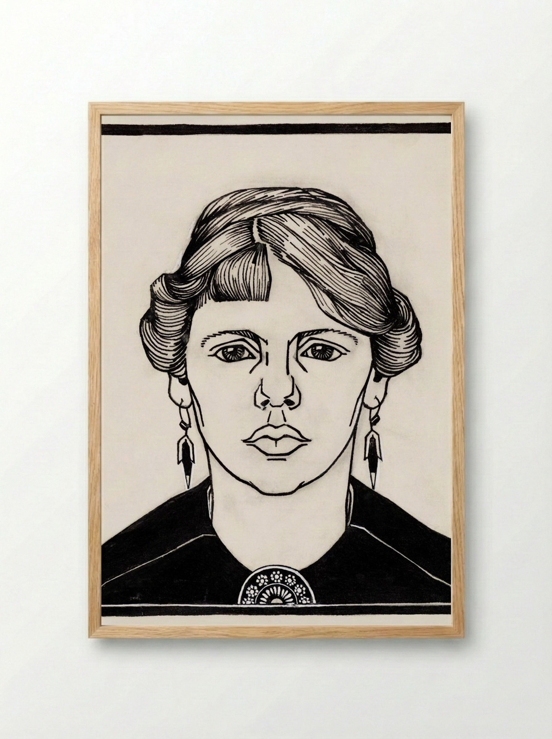 Portrait of a Woman - Julie de Graag - Framed Print Wood