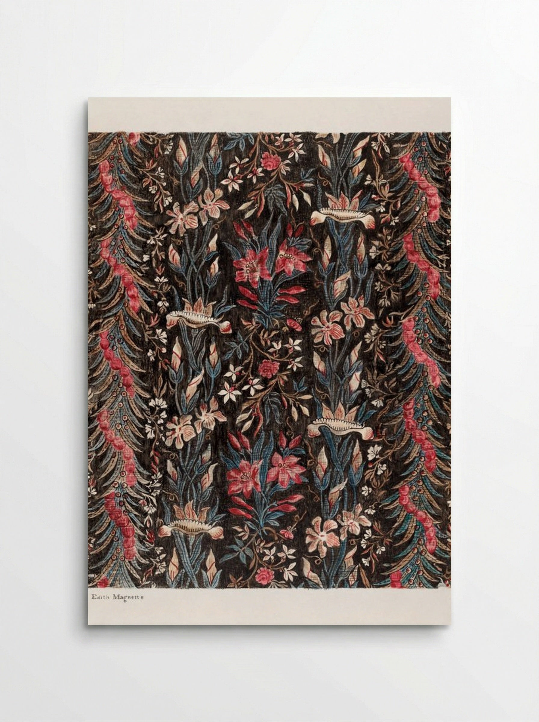 Printed Cotton (Floral Textile Design) - Edith Magnette - Poster