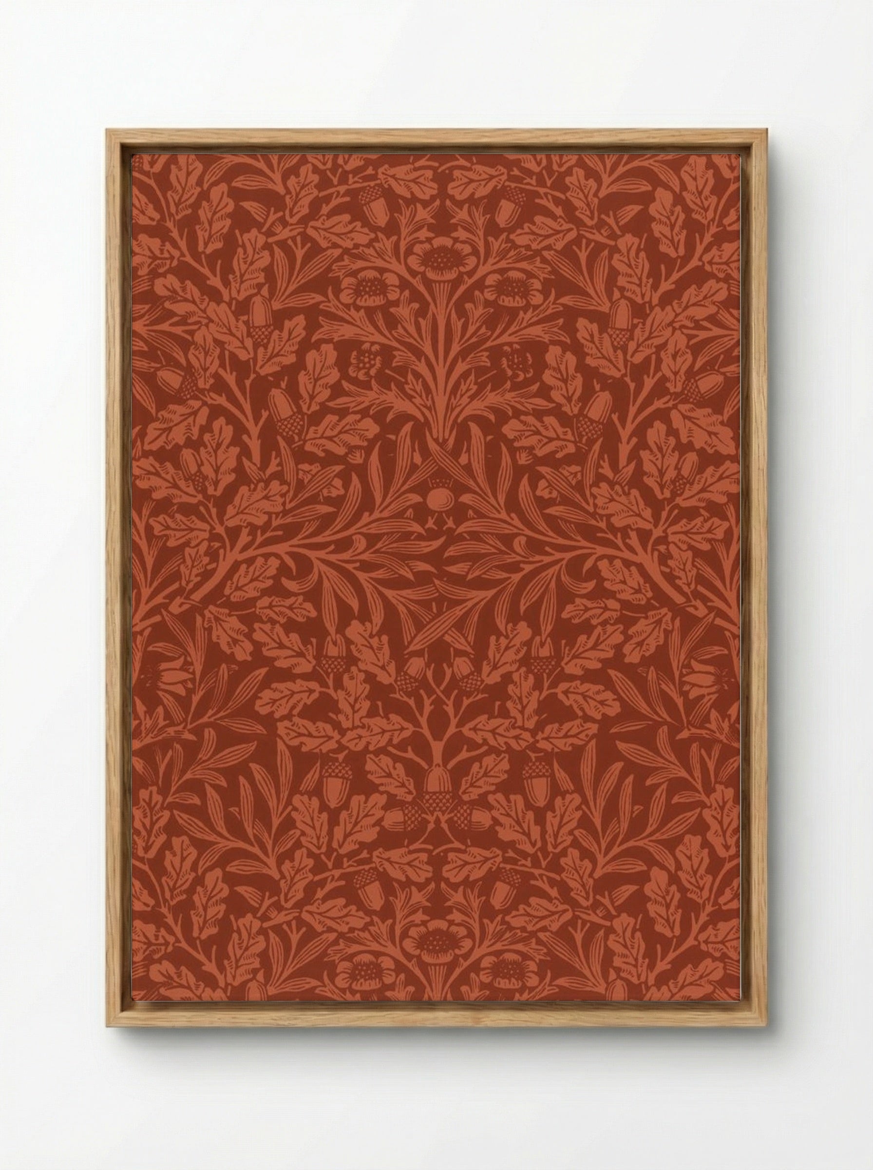 Acorns and Oak Leaves - William Morris - Framed Canvas Wood