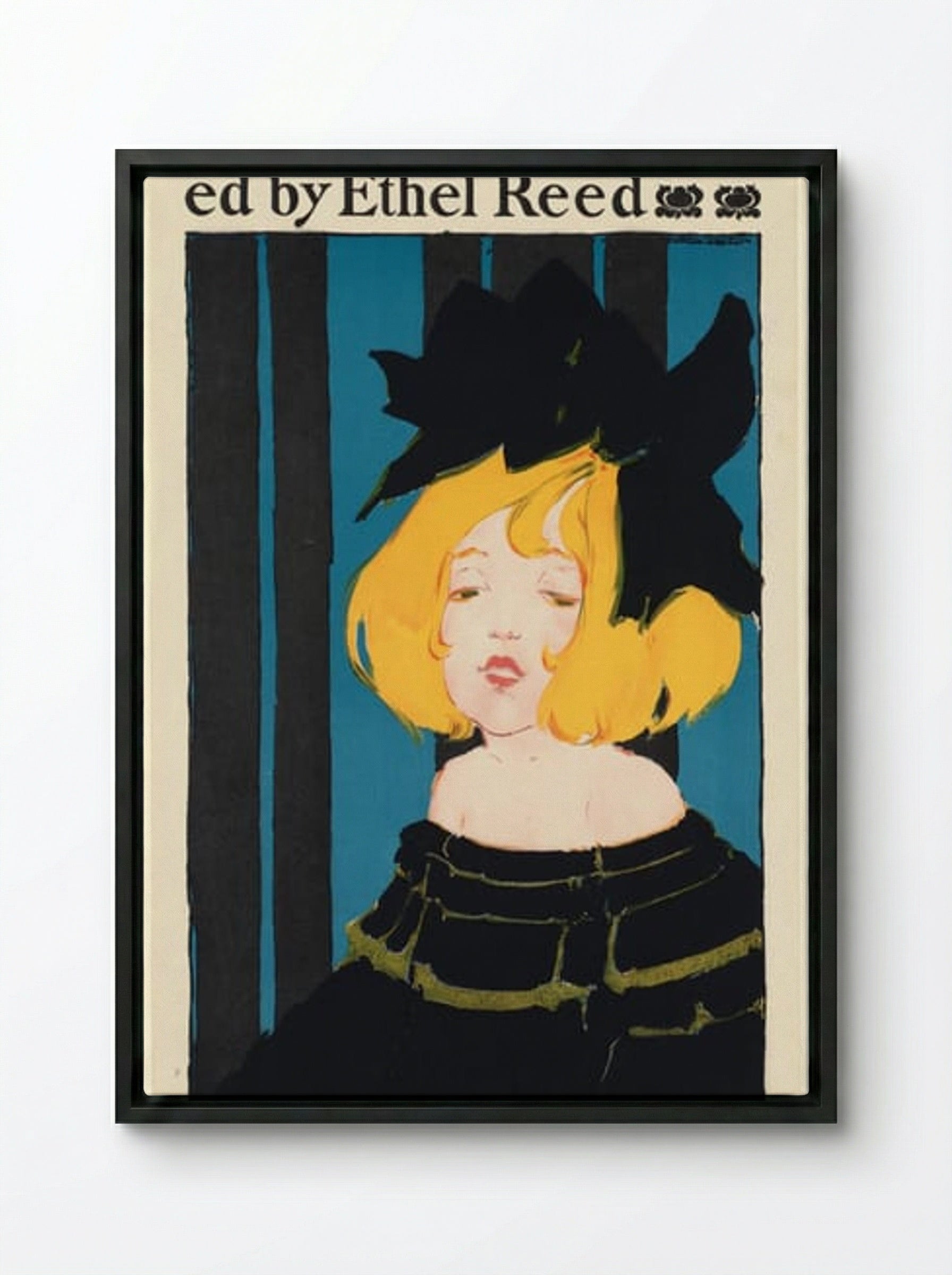 In Childhood's Country (Poster) - Ethel Reed - Framed Canvas Black