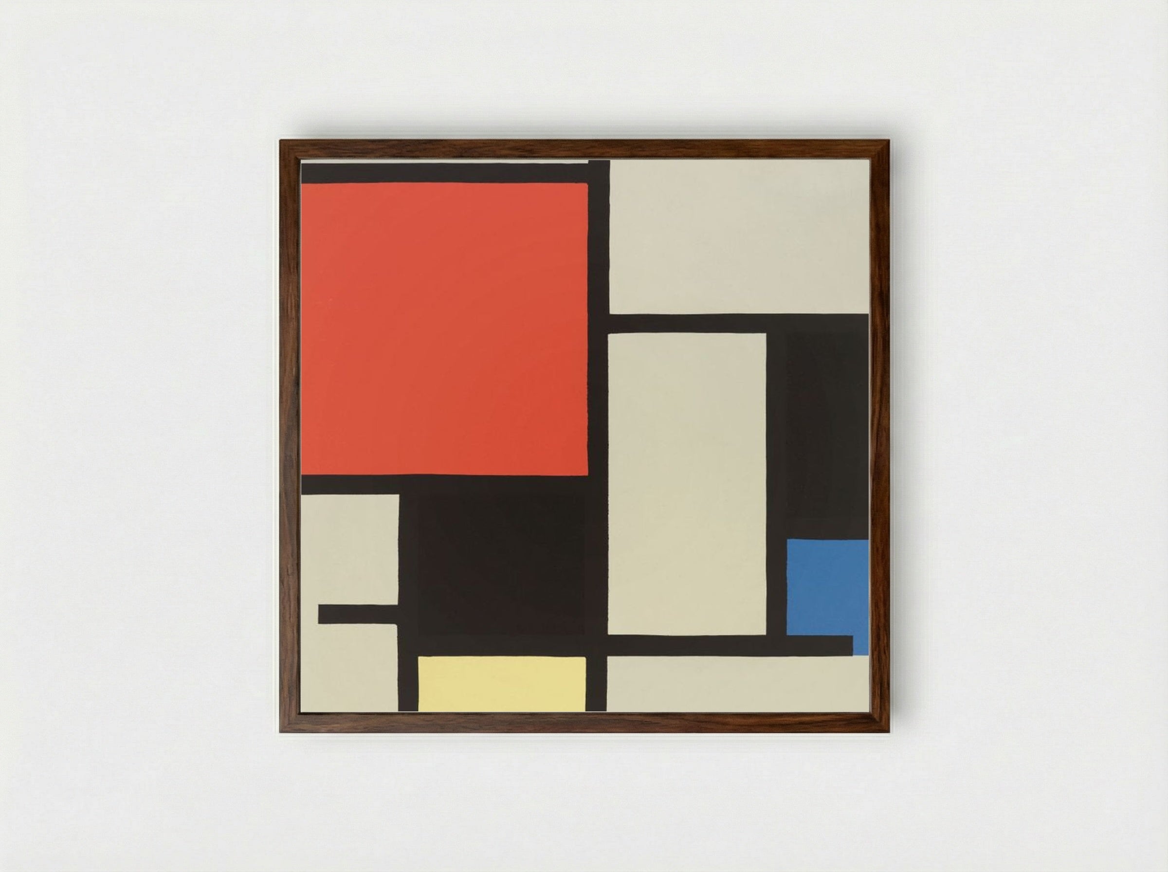 Composition with Red, Blue and Yellow - Piet Mondrian - Framed Print Dark Wood
